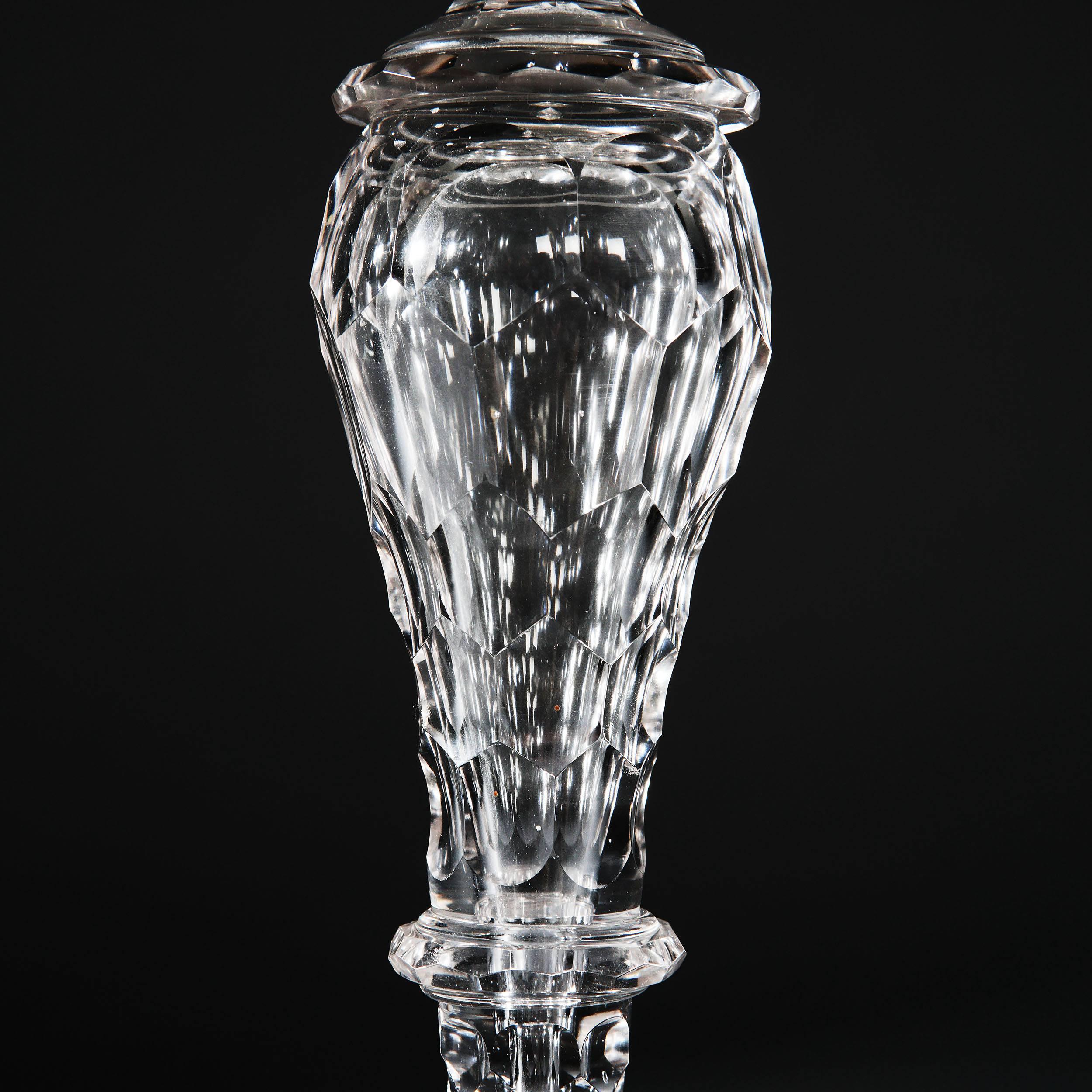 19th Century Fine Glass Candlestick of Large-Scale