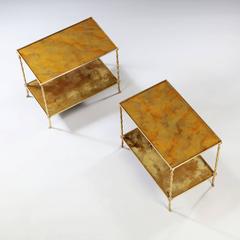 Fine Pair of Verre Eglomisé Etageres