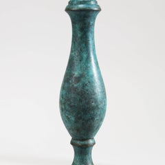 Pair of Verdigris Metal Lamps