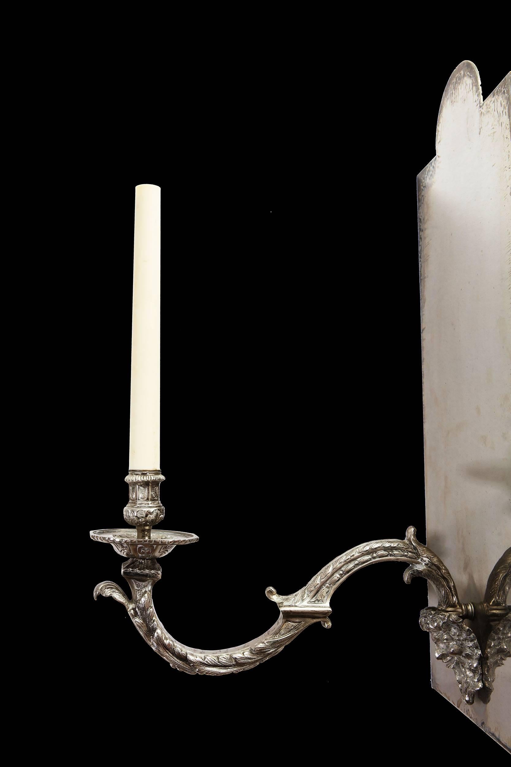 Fine Pair of Silver Sconces In Good Condition In London, GB
