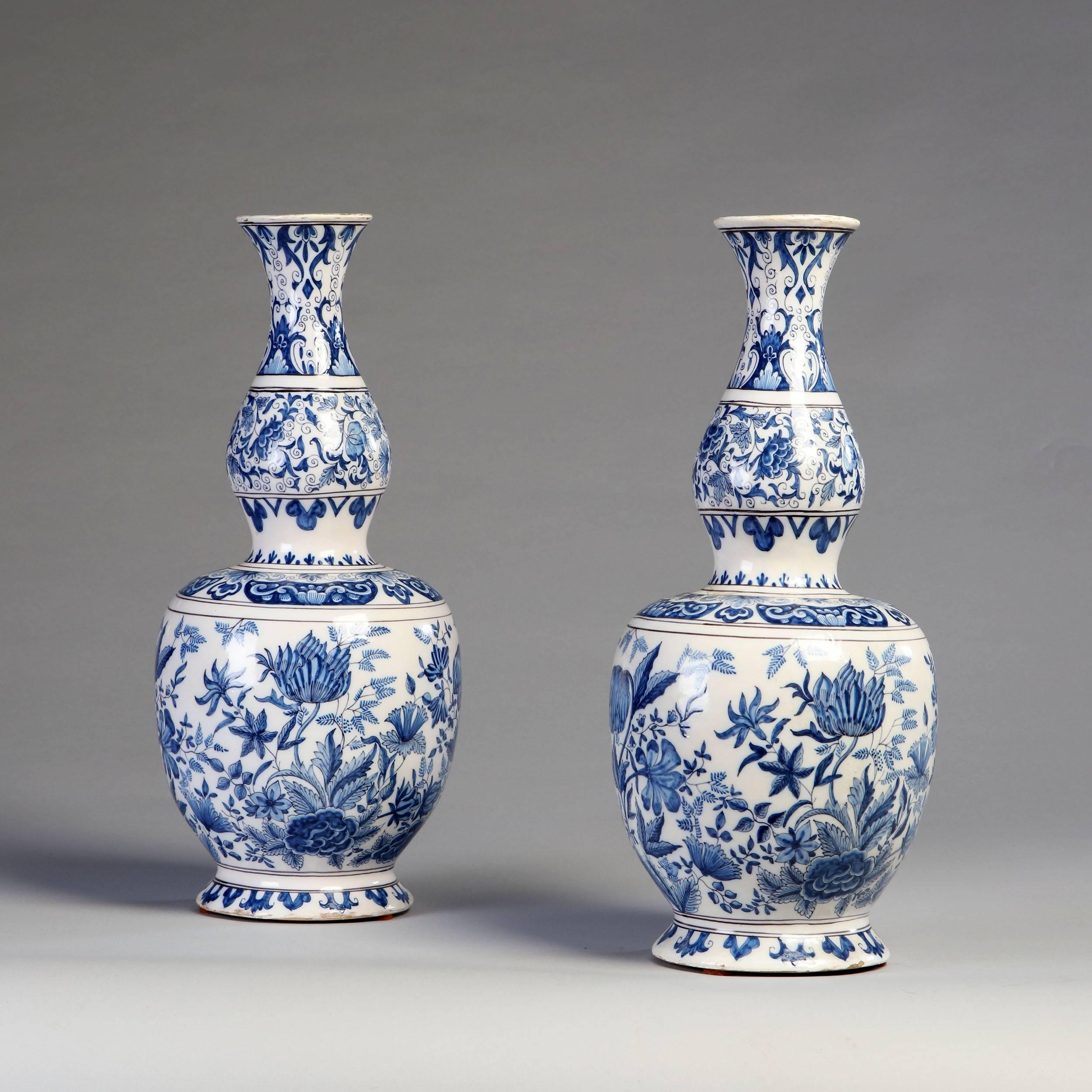 A fine pair of 18th century delft vases, now converted as lamps.