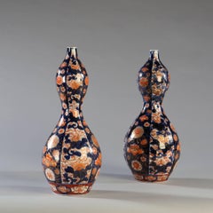 Pair of 19th Century Imari Gourd Lamps