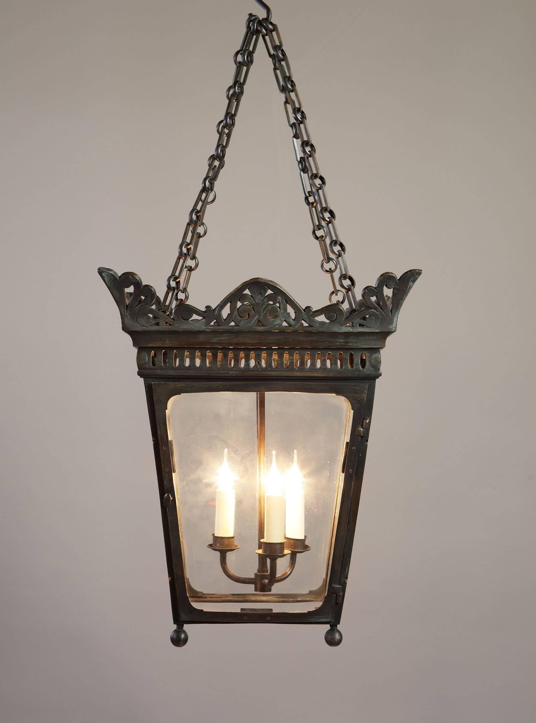 Early 19th Century Bronze Hanging Lantern In Good Condition In London, GB