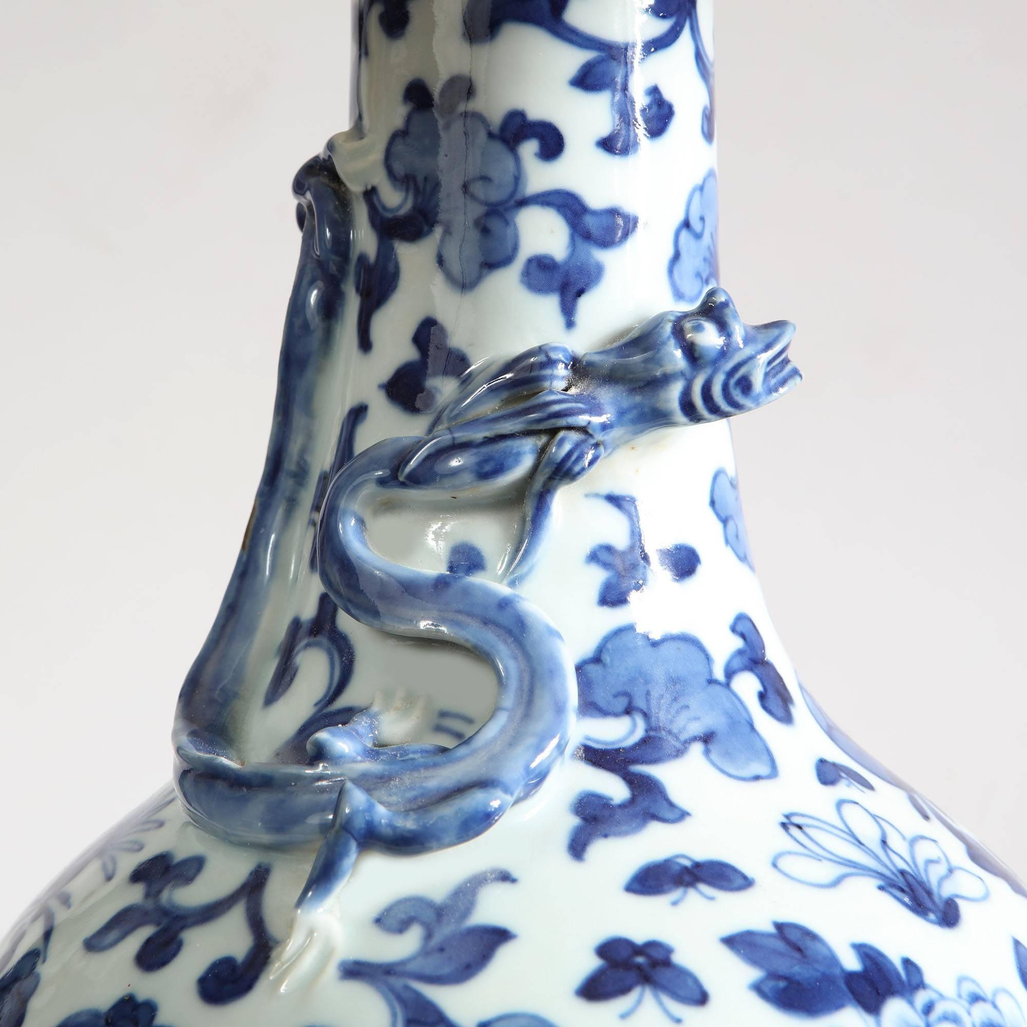 Chinese Fine Pair of Qianlong Bottle Vases