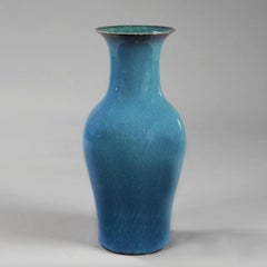 Bird's-Eye Blue Glaze Baluster Vase