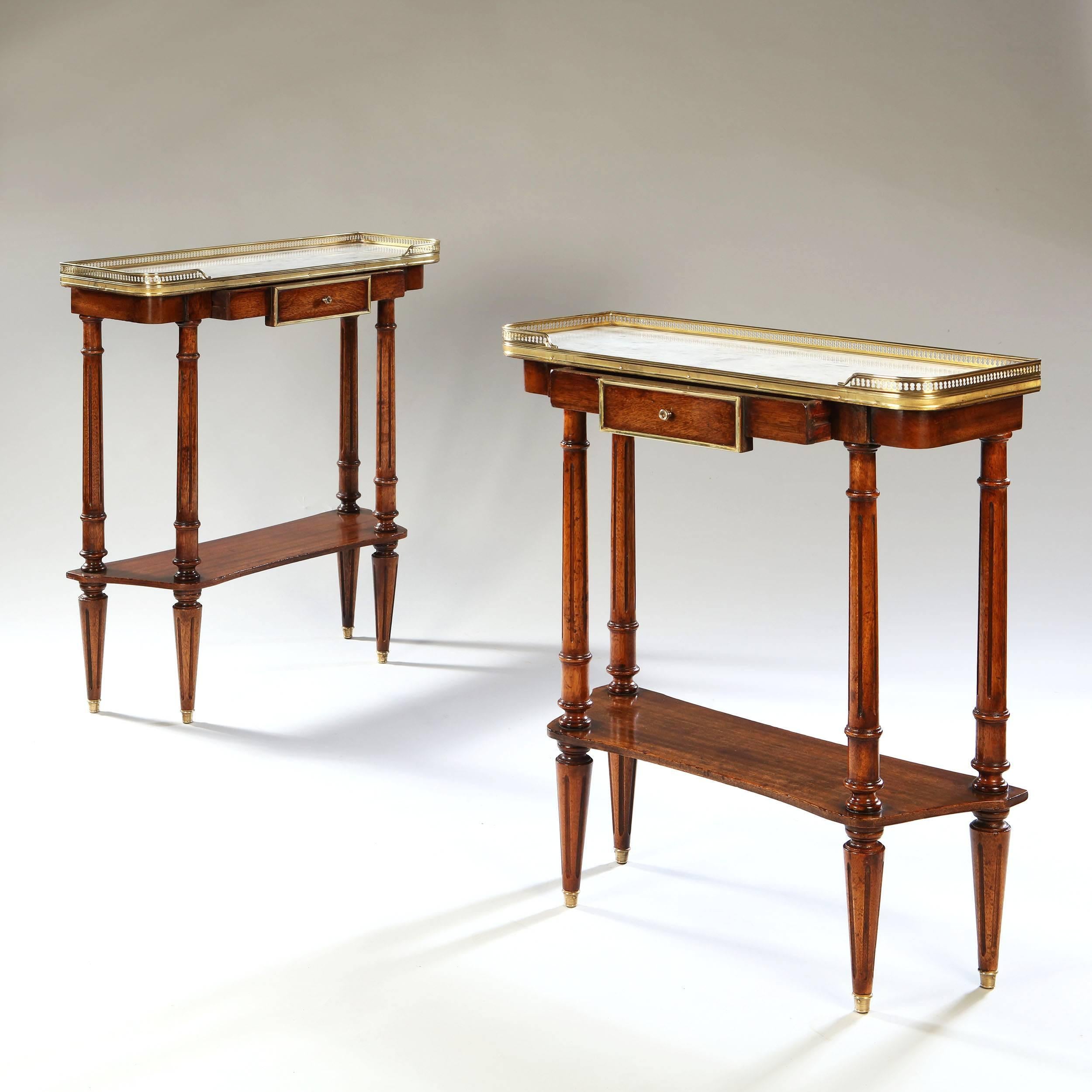 French Pair of Empire Style Side Tables