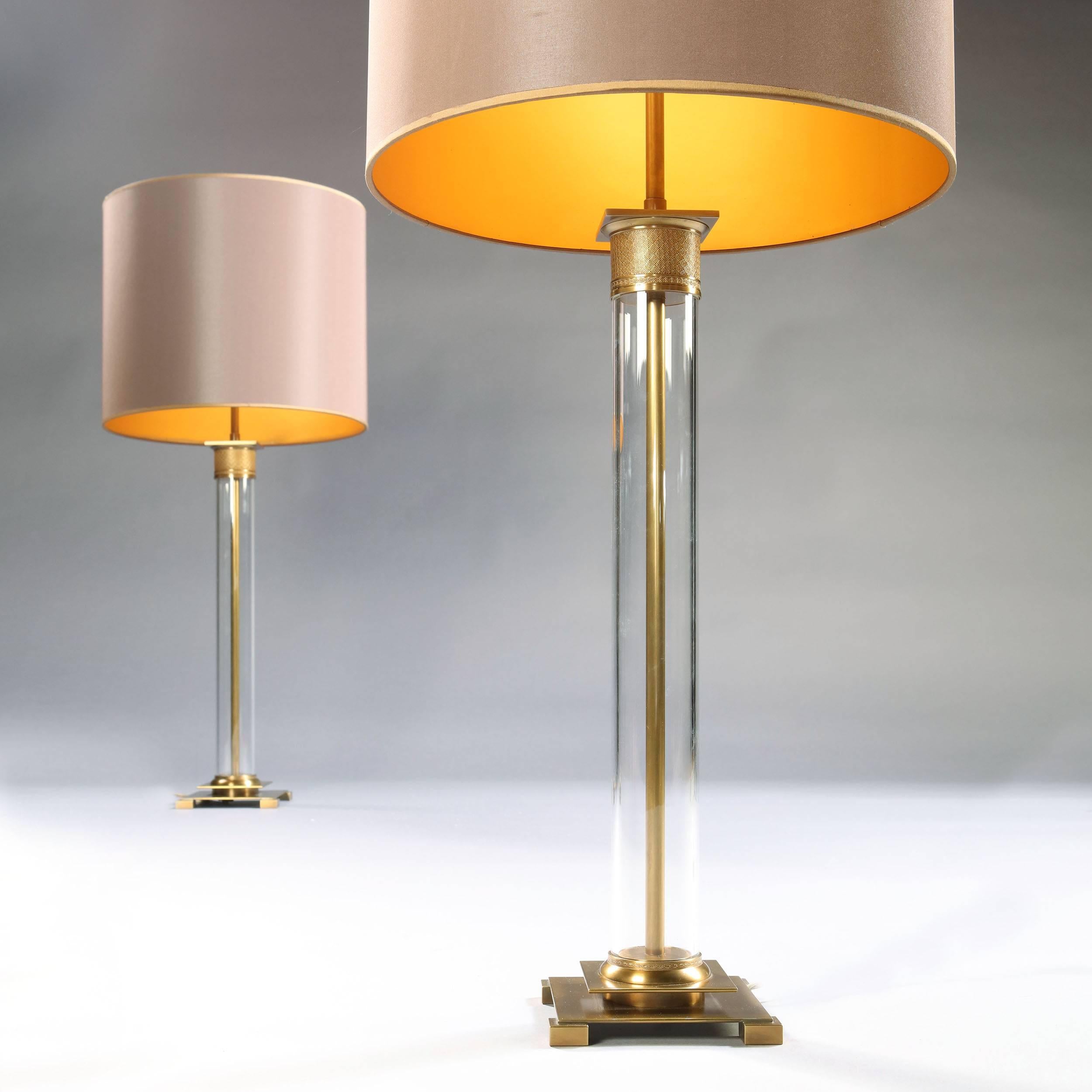 French Pair of Perspex Lamps