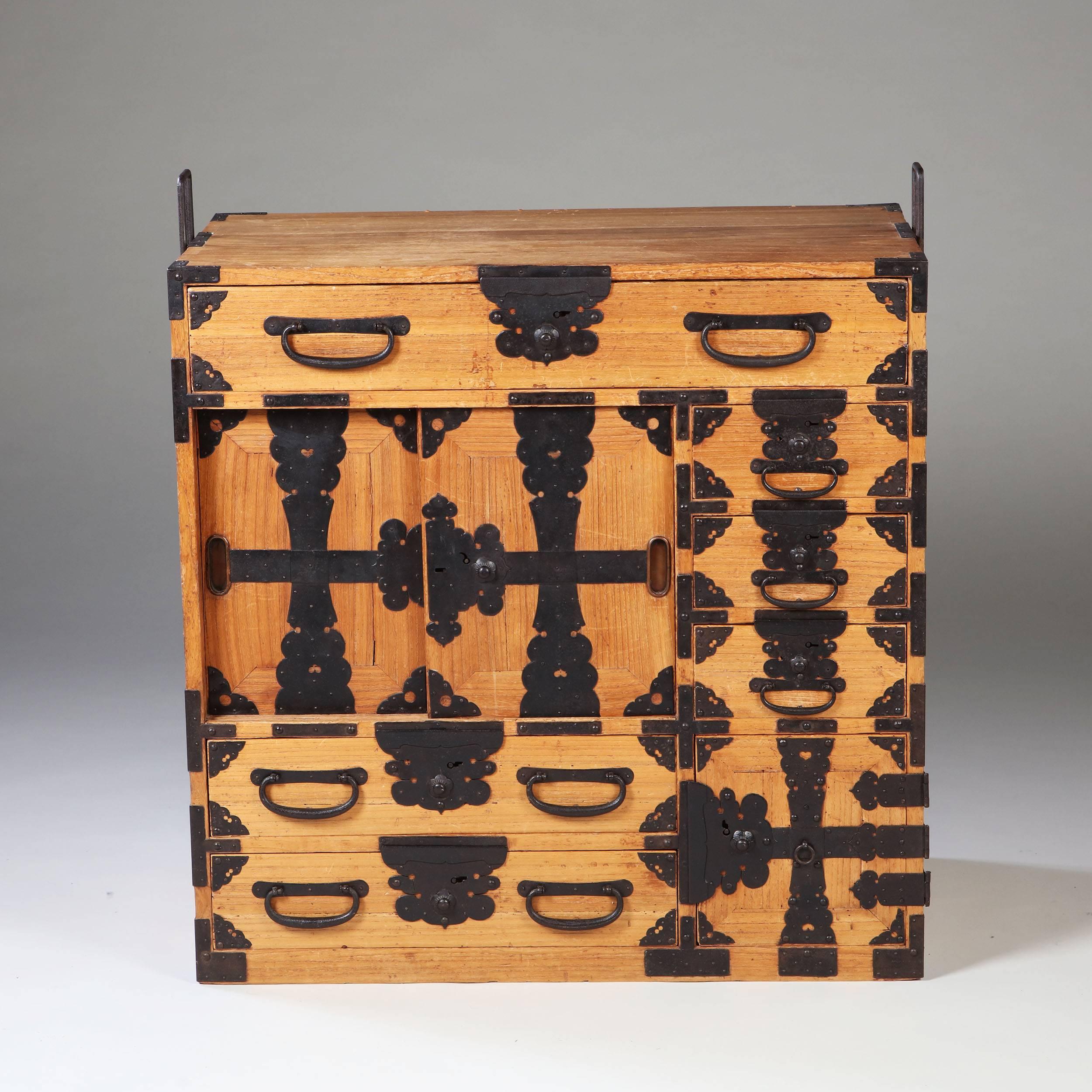 A Meiji period portable merchant's chest or 