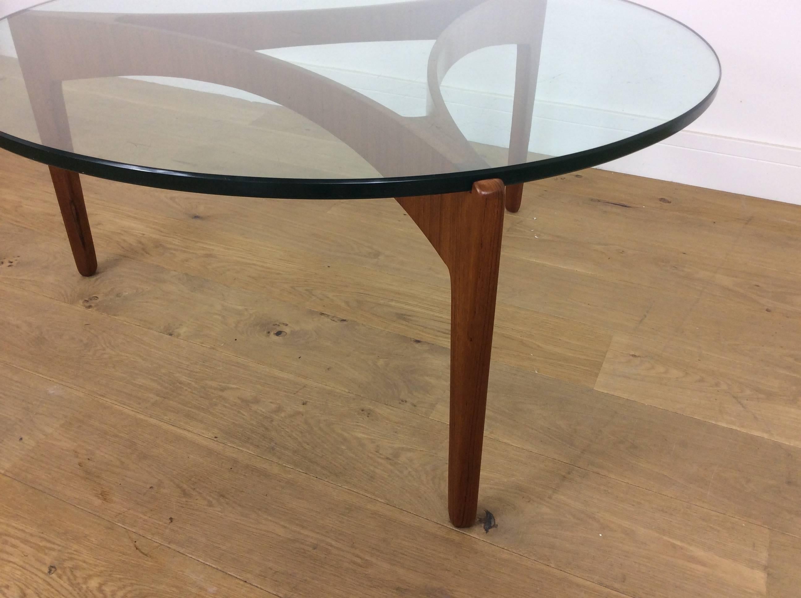 Mid-Century Modern Midcentury Danish Teak and Glass Table by Sven Ellekaer