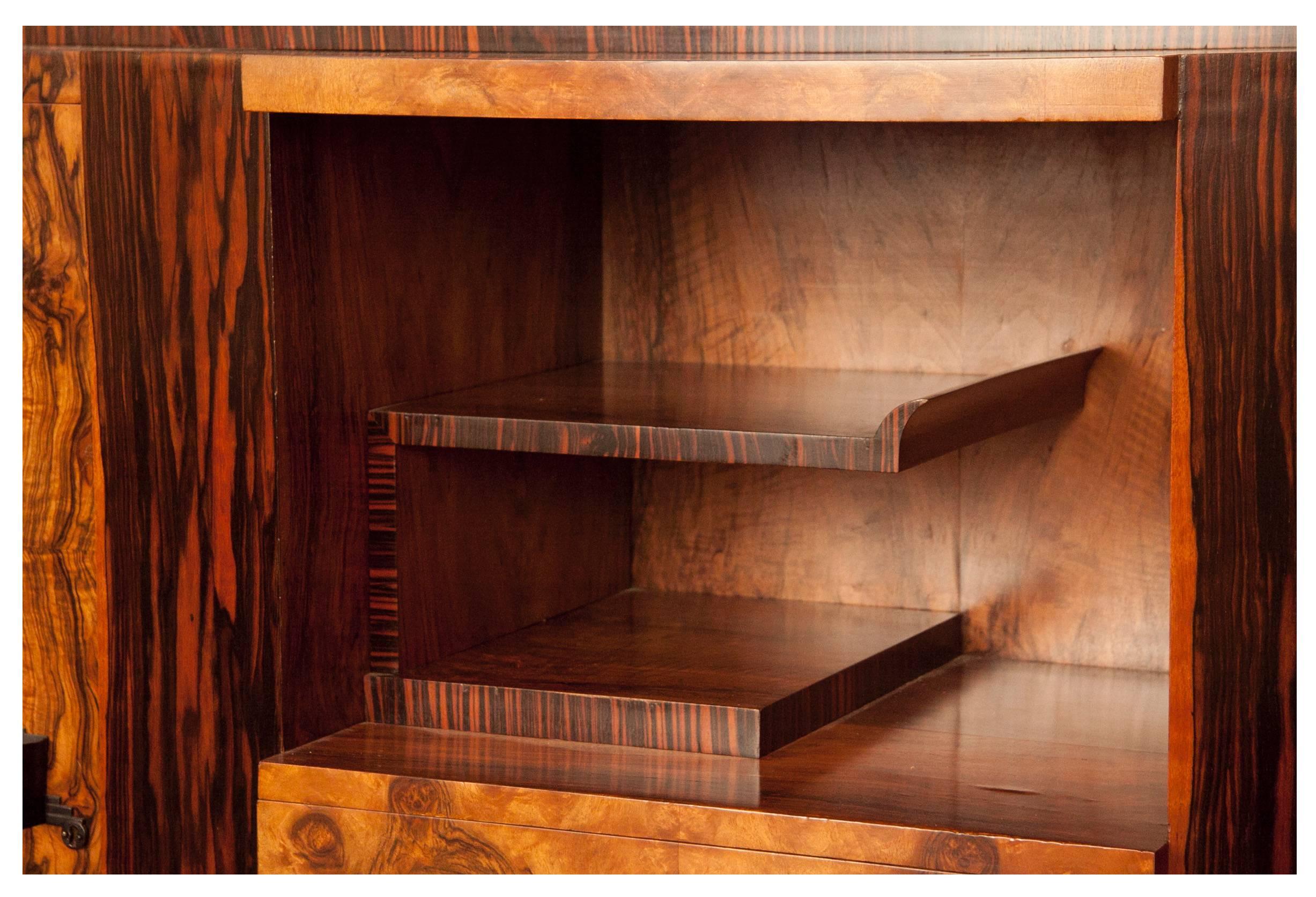 Art Deco Sideboard Credenza Spanish Olive wood and Macassar by 0svaldo Borsani  In Excellent Condition In London, GB