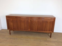 Midcentury Sideboard Credenza with Tambour Doors by Arne Hovmand Olsen