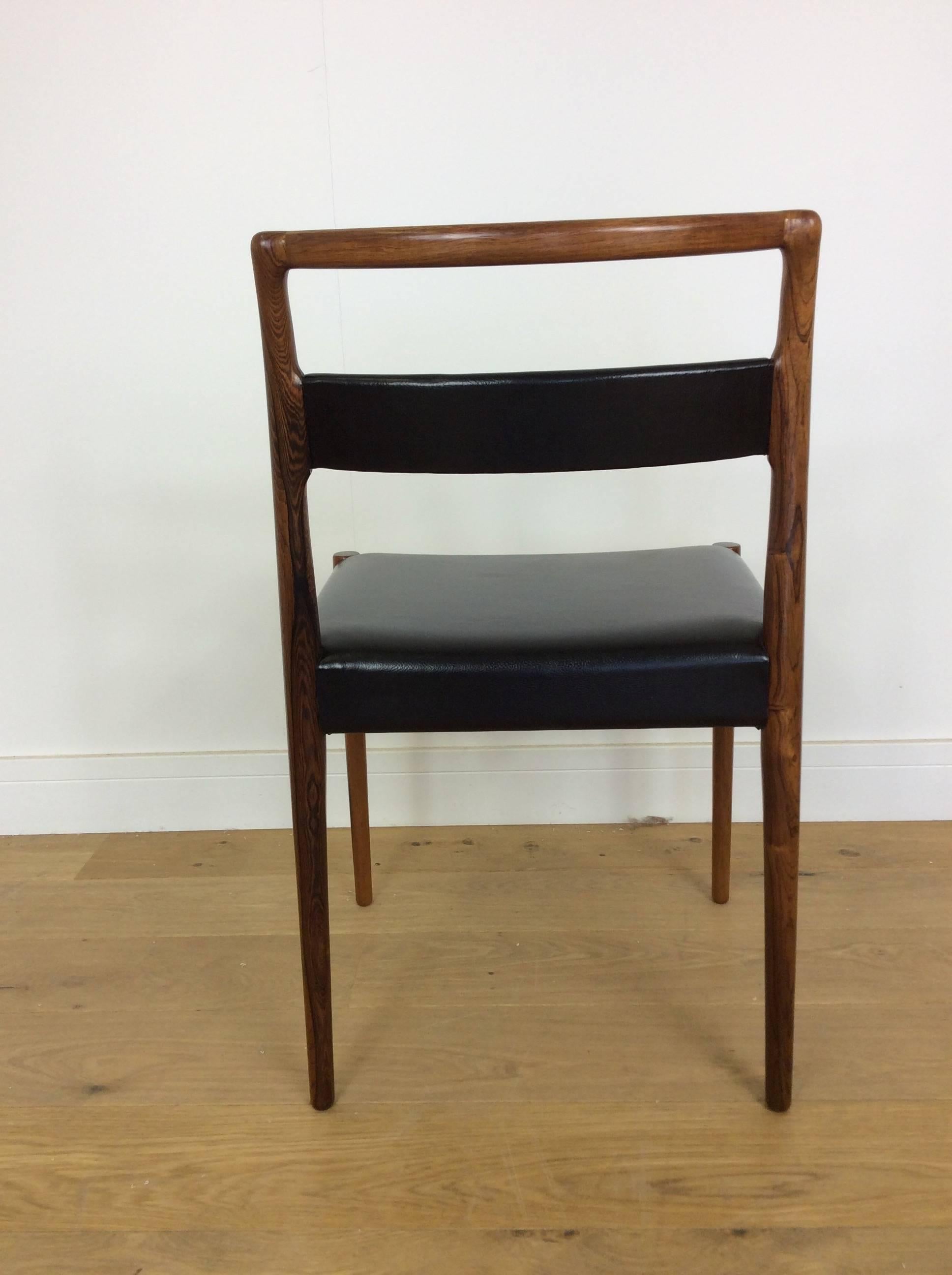 Midcentury Rosewood Dining Chairs, Set of Six For Sale 1