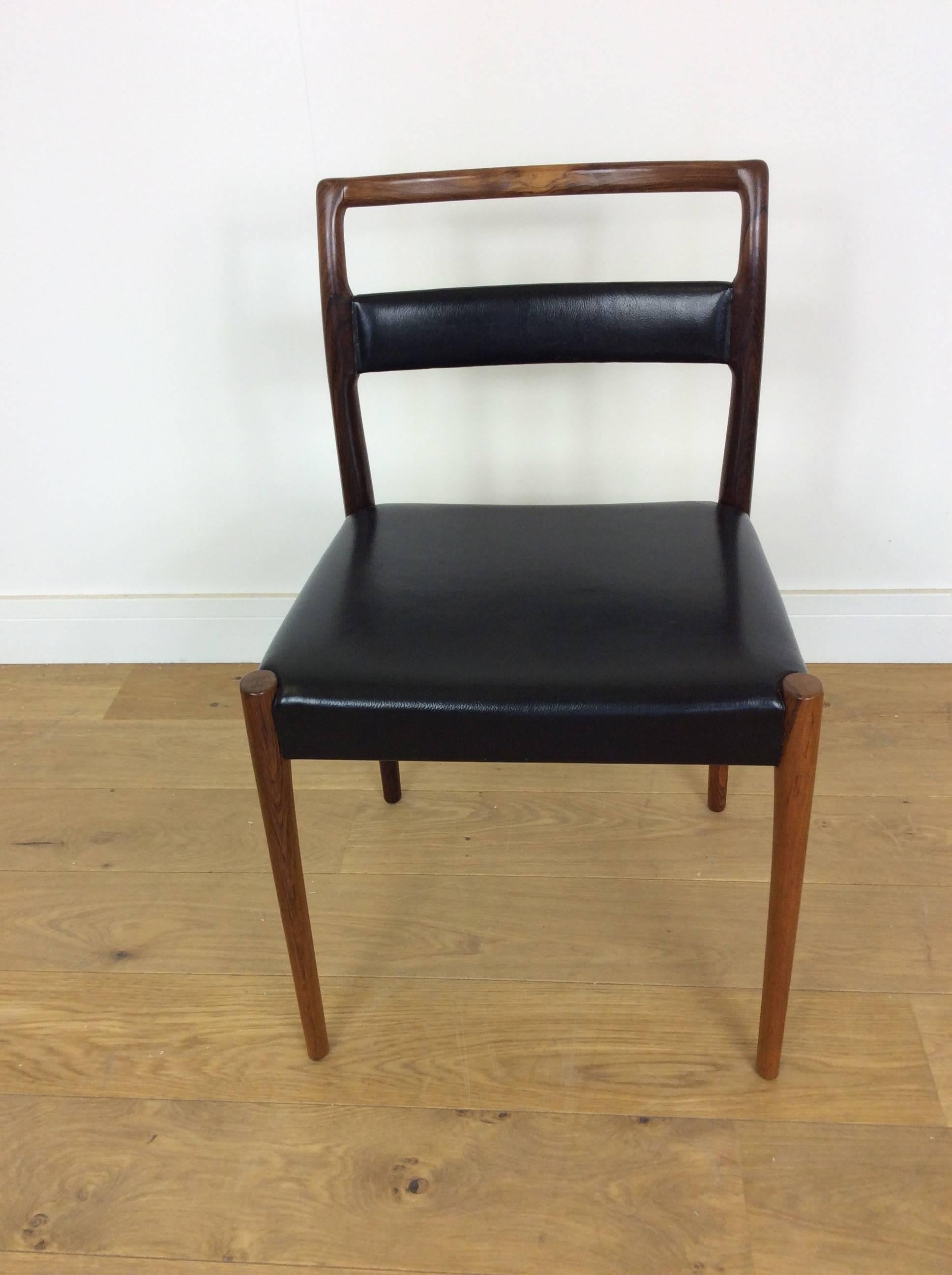 Danish Midcentury Rosewood Dining Chairs, Set of Six For Sale
