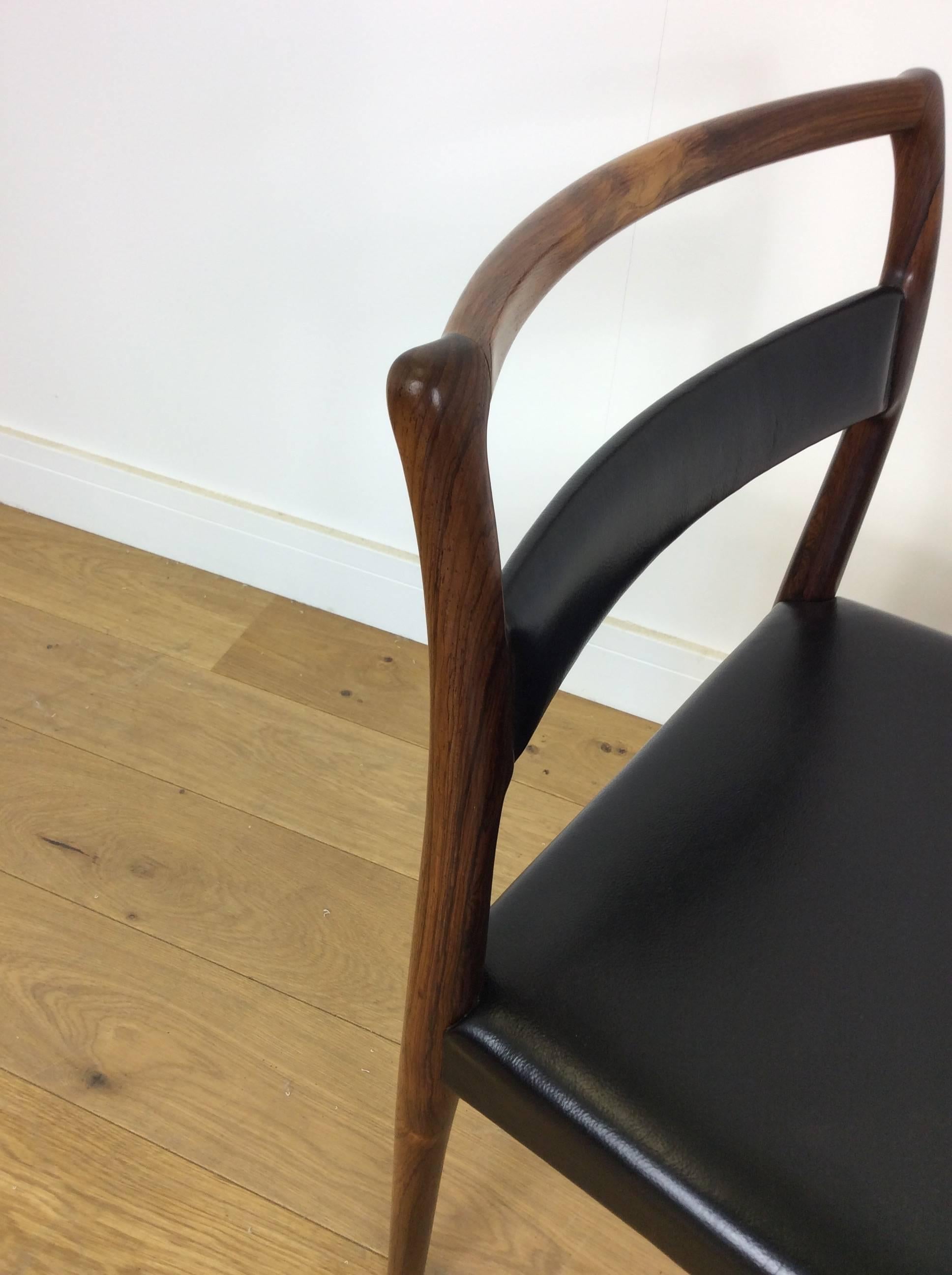 20th Century Midcentury Rosewood Dining Chairs, Set of Six For Sale