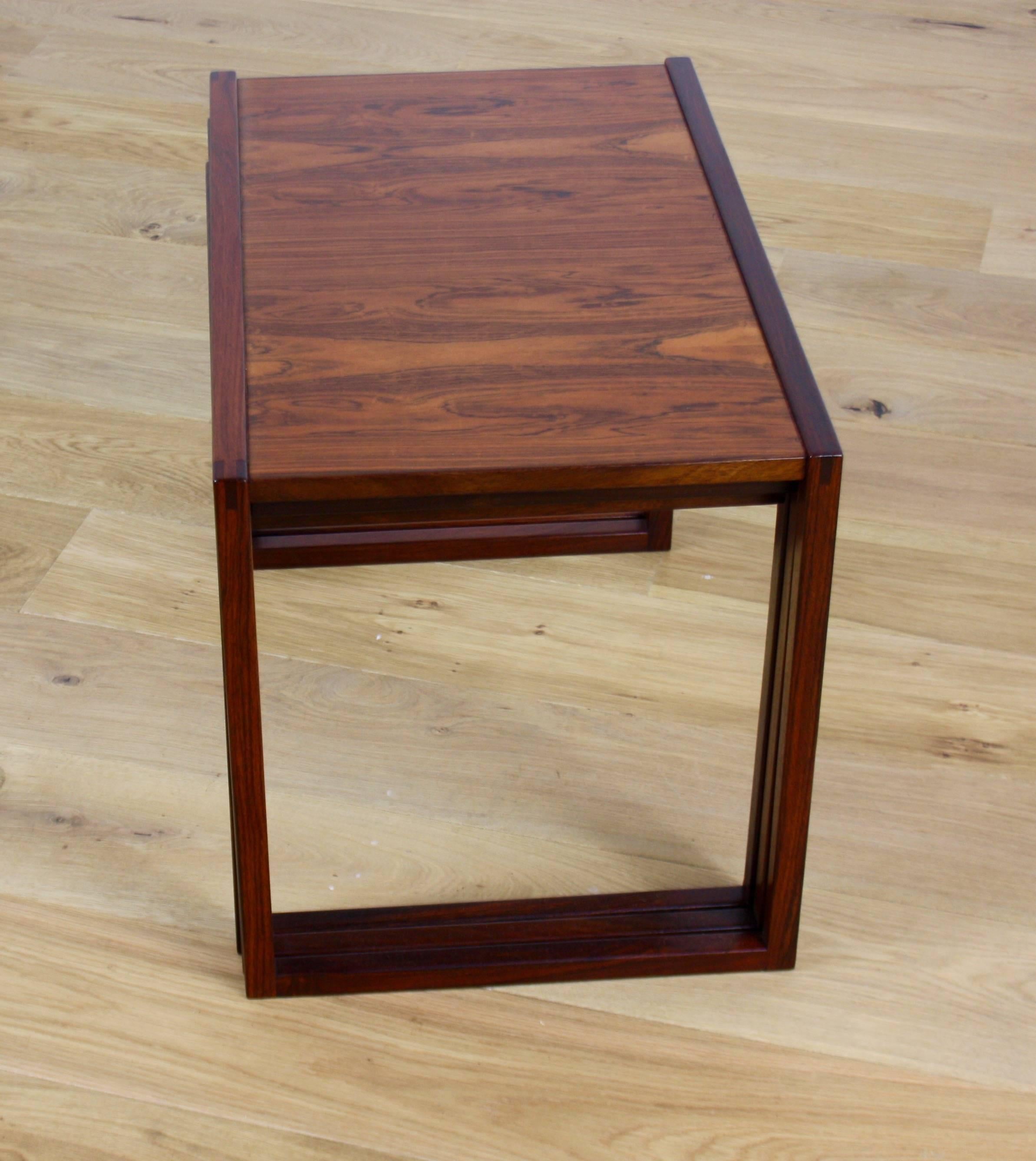 KAI KRISTIANSEN ROSEWOOD NESTING Tables In Excellent Condition In London, GB