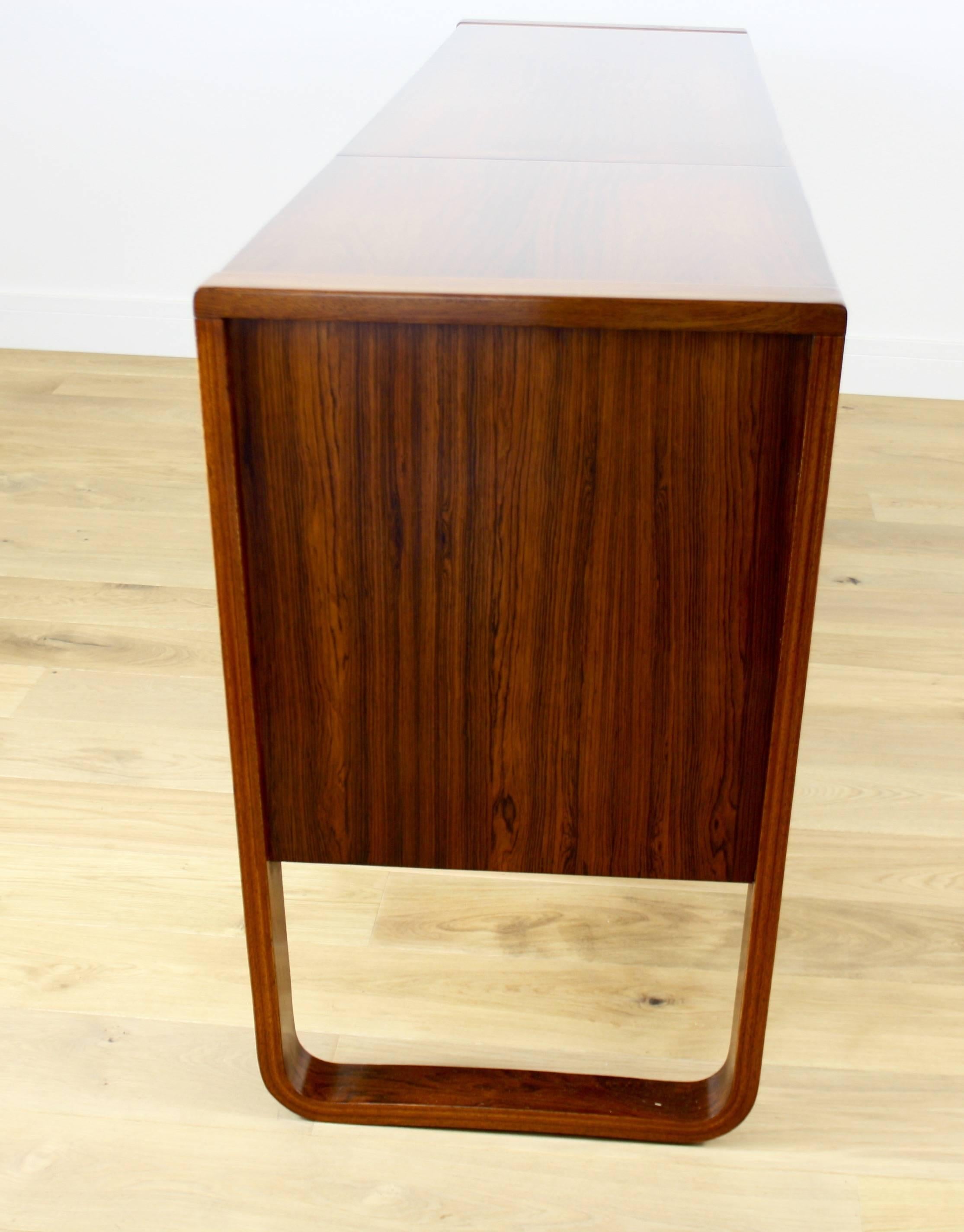 20th Century Uniflex Mid-Century Modern Design Rosewood Sideboard Credenza with Bentwood Leg