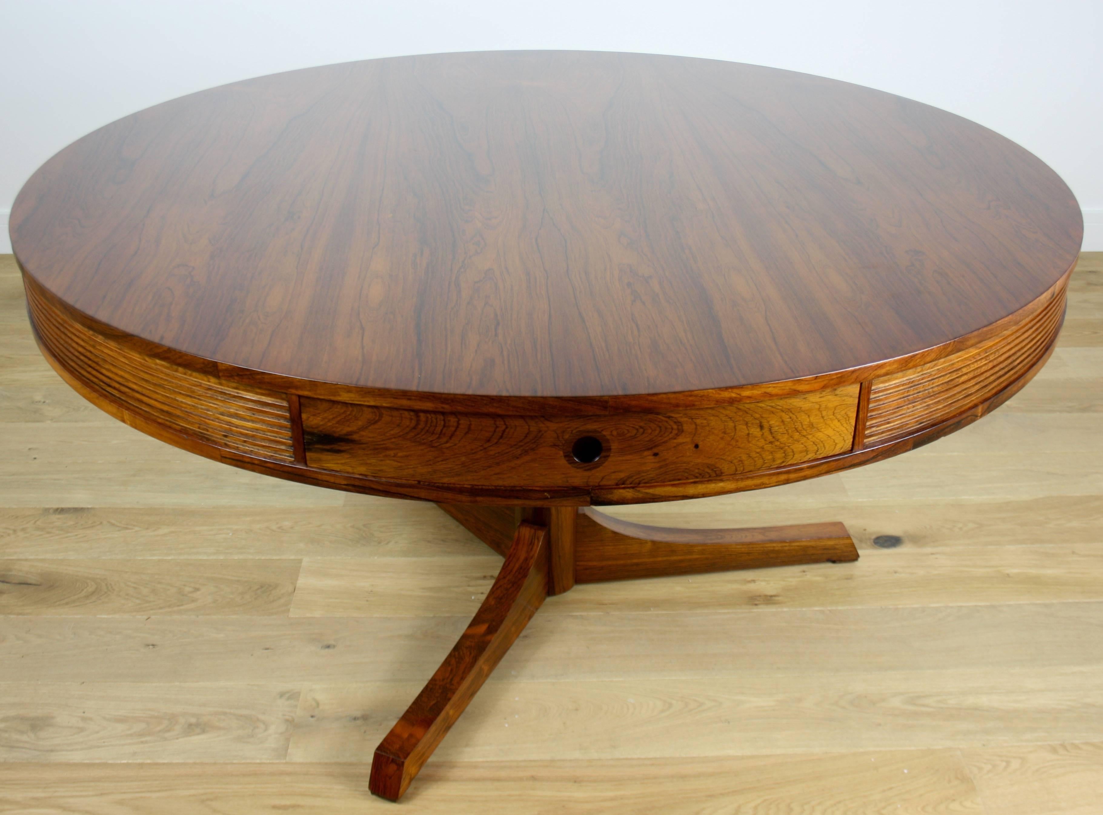 Robert Heritage Rosewood Drum Table In Excellent Condition In London, GB