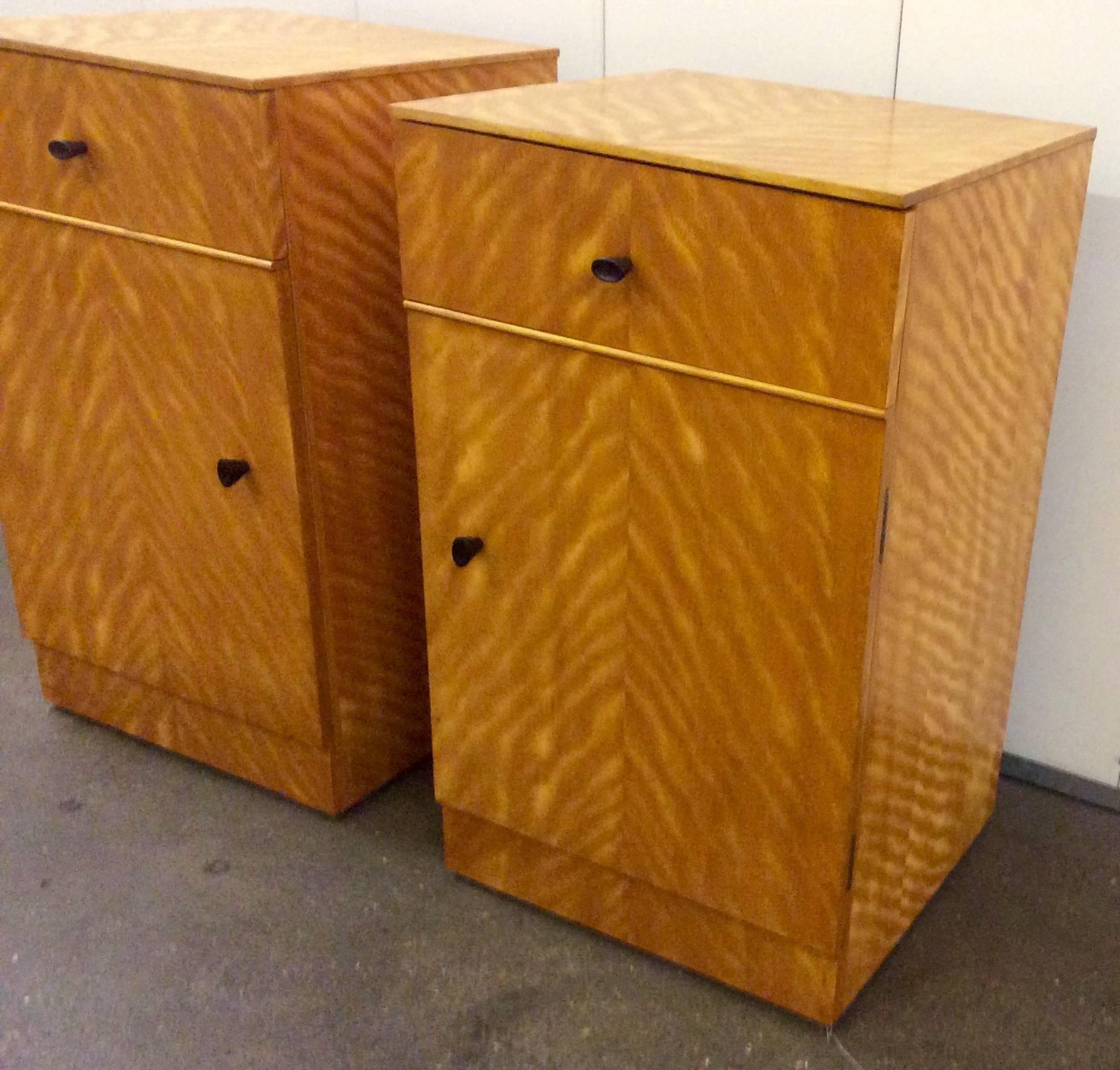 French Pair of Art Deco Bedside Cabinets