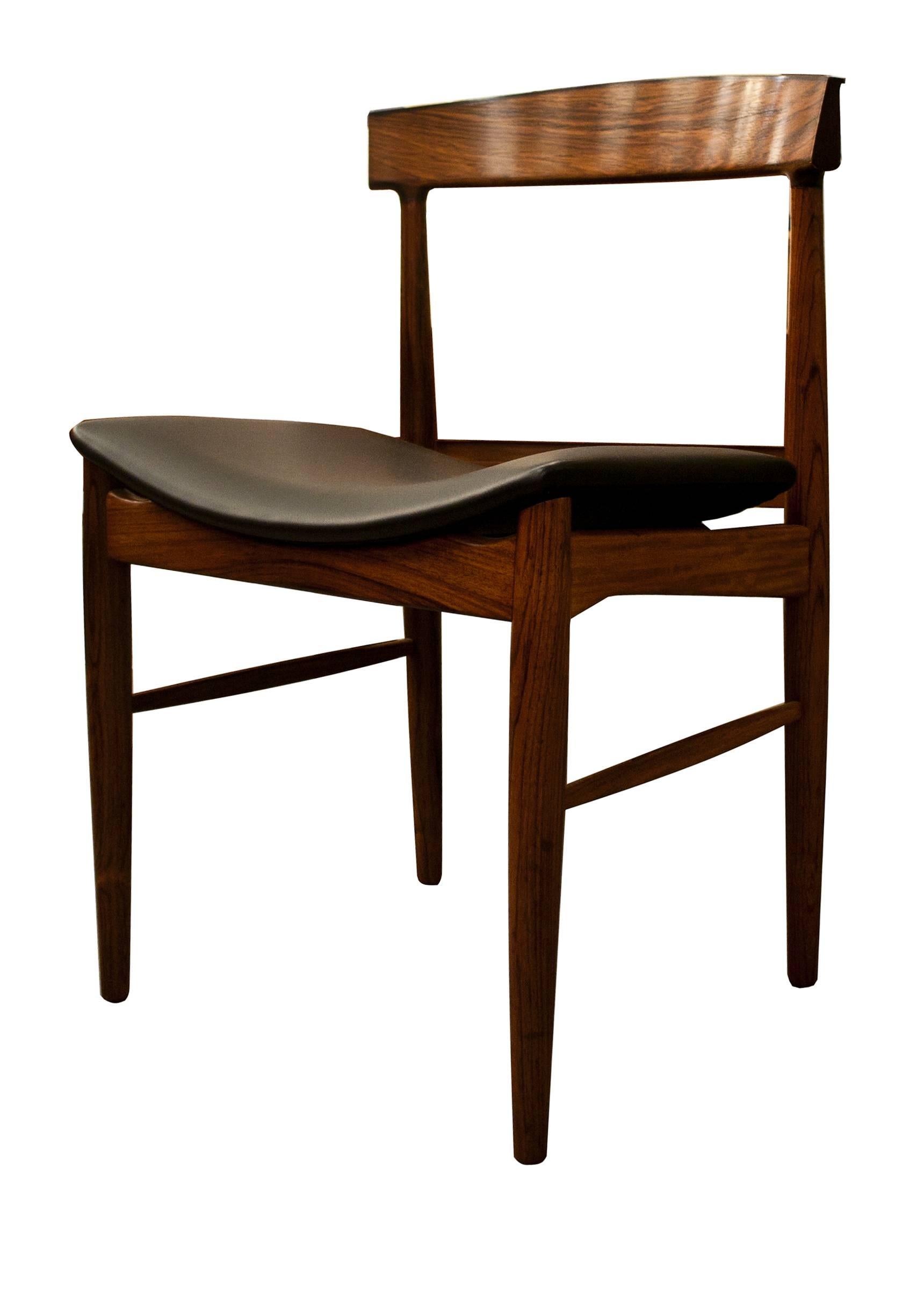 Mid-Century Modern Design Rosewood Dining Table and Six Chairs In Excellent Condition In London, GB