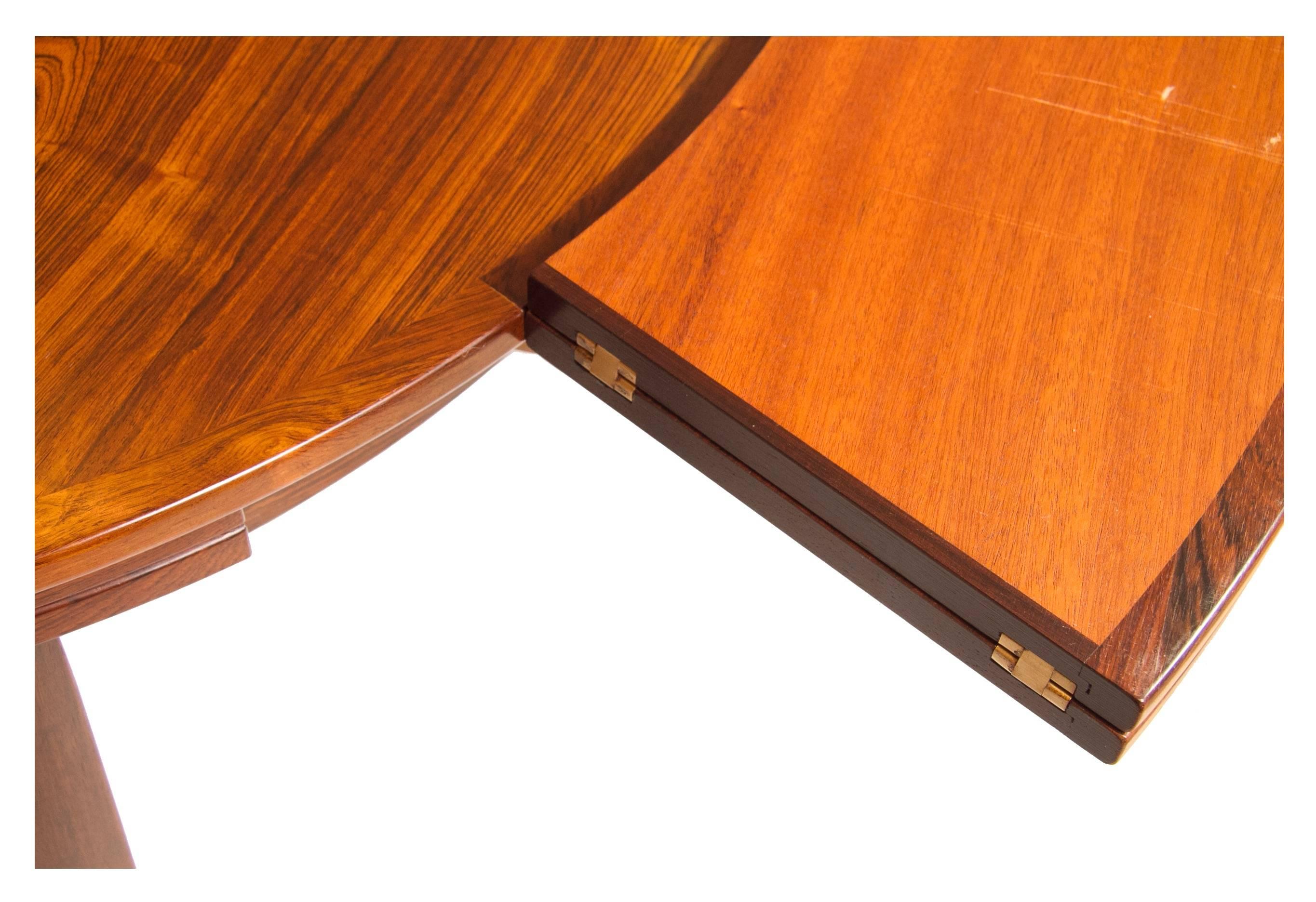 Dyrlund Rosewood Lotus Flip Flap Dining Table In Excellent Condition In London, GB