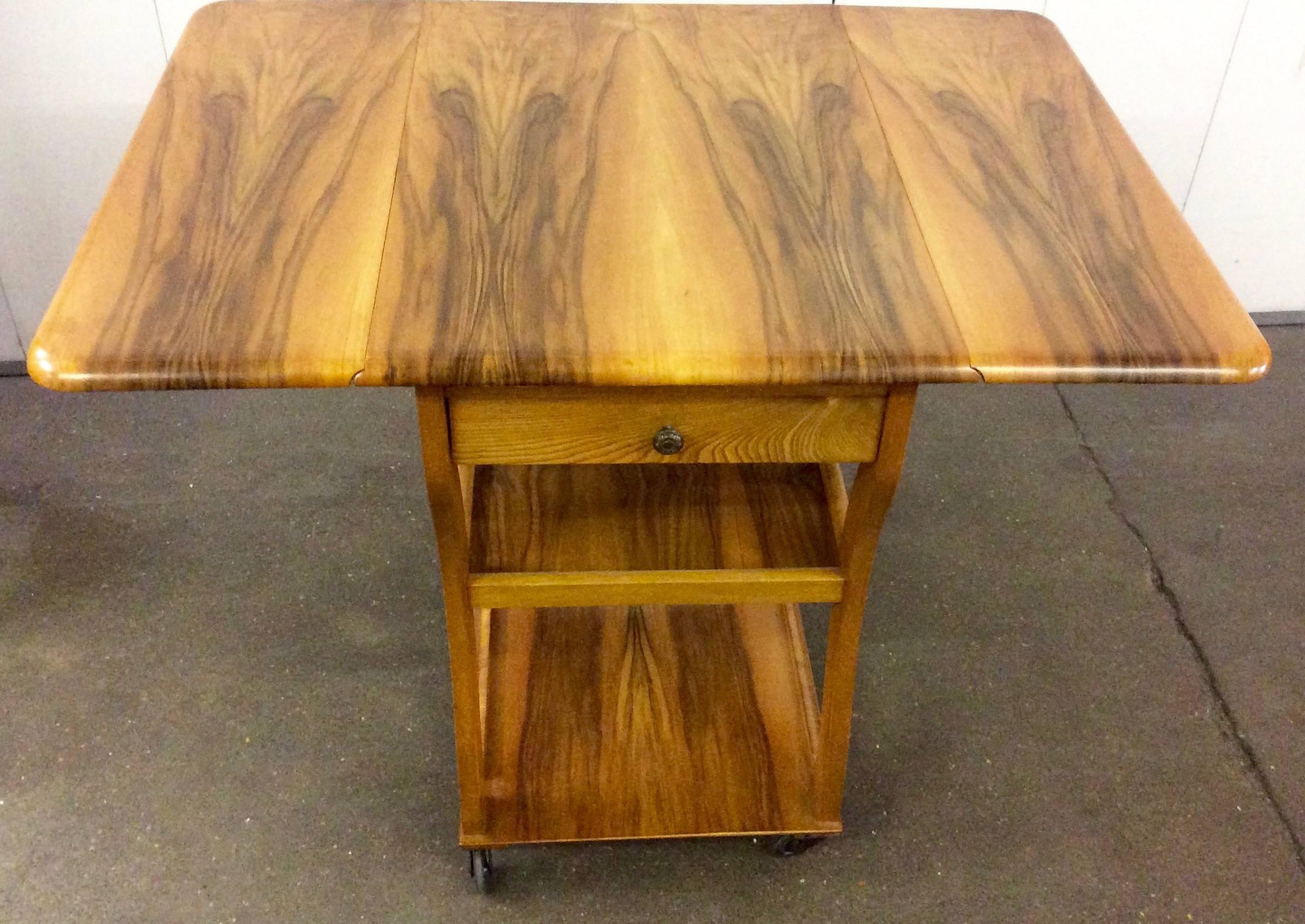 20th Century Art Deco Drop-Leaf Table Trolley For Sale