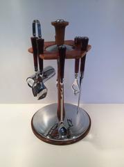 Art Deco Bakelite Cocktail Bar Set Amber and Chrome