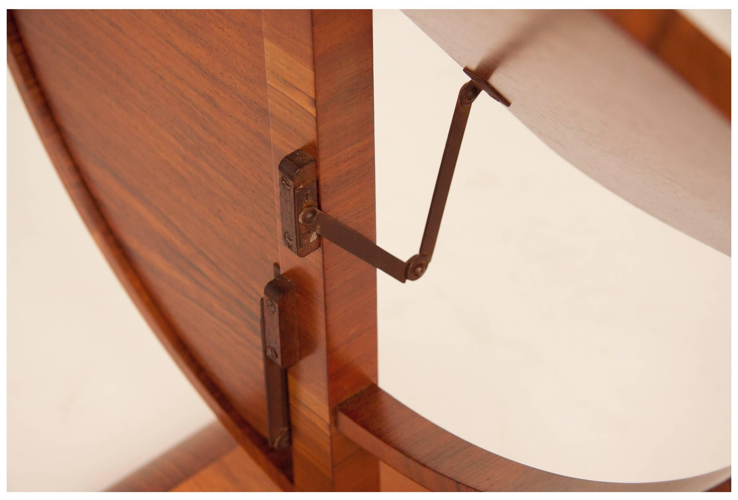 Walnut Art Deco Table with Folding Centre