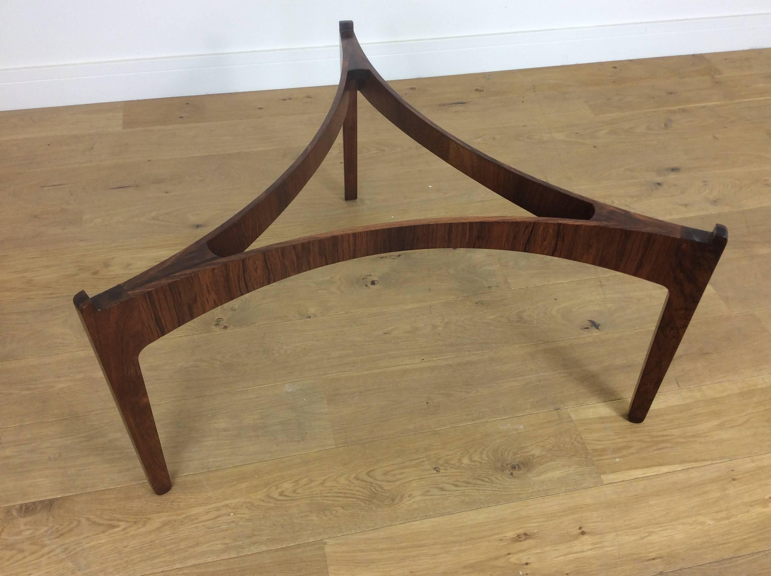 Mid-Century Danish Rosewood and Glass Table by Sven Ellekaer 3