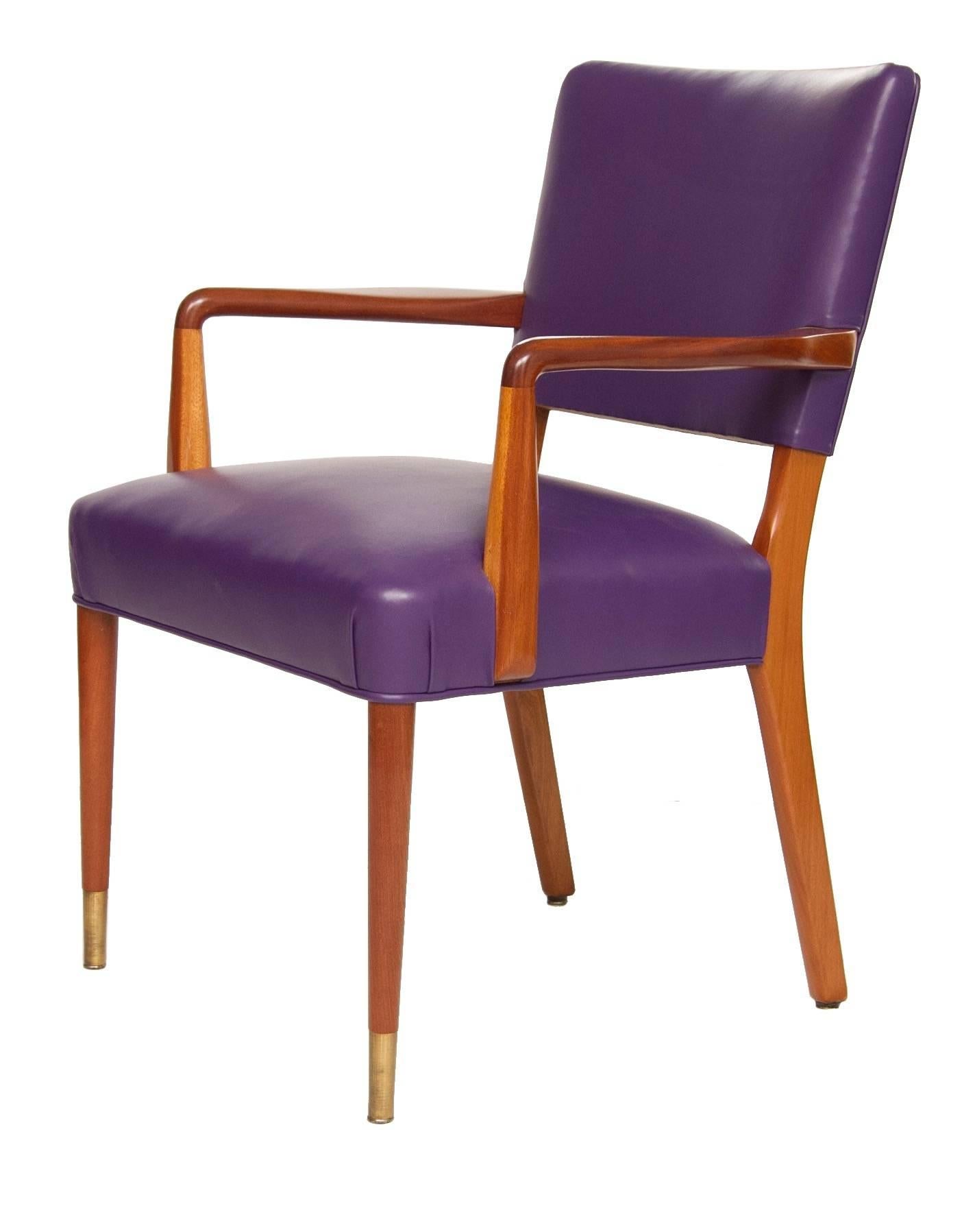 British Mid-Century Modern Design Set of Six Rosewood Boardroom Chairs