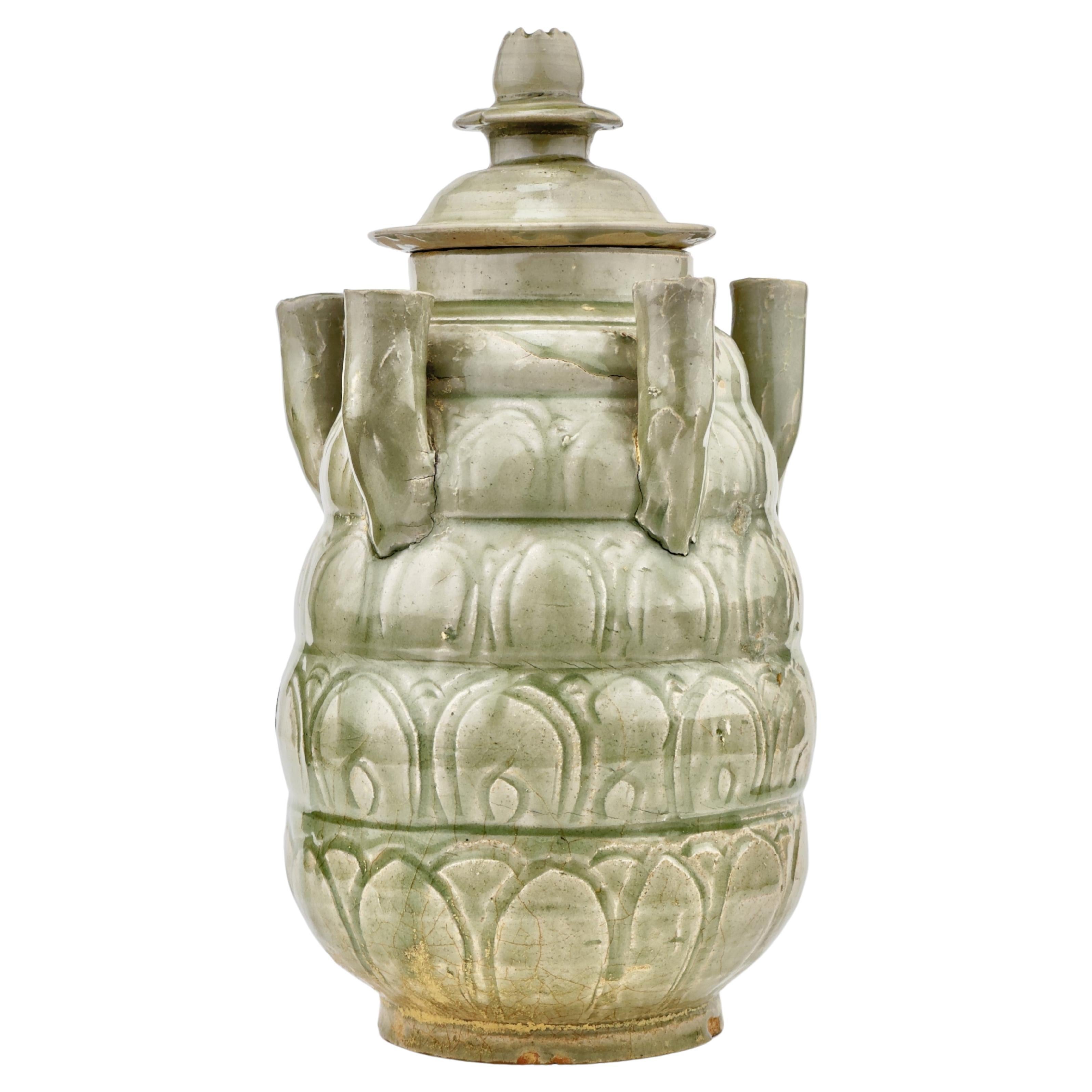 Longquan Celadon Five-Spouted Jar, Northern Song Dynasty (AD 960~1127) For Sale