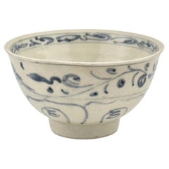 Vintage Vietnamese Blue And White Bowl Circa 15th Century