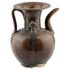 Brown Glazed Ceramic Ewer, Five Dynasties-Song Dynasty