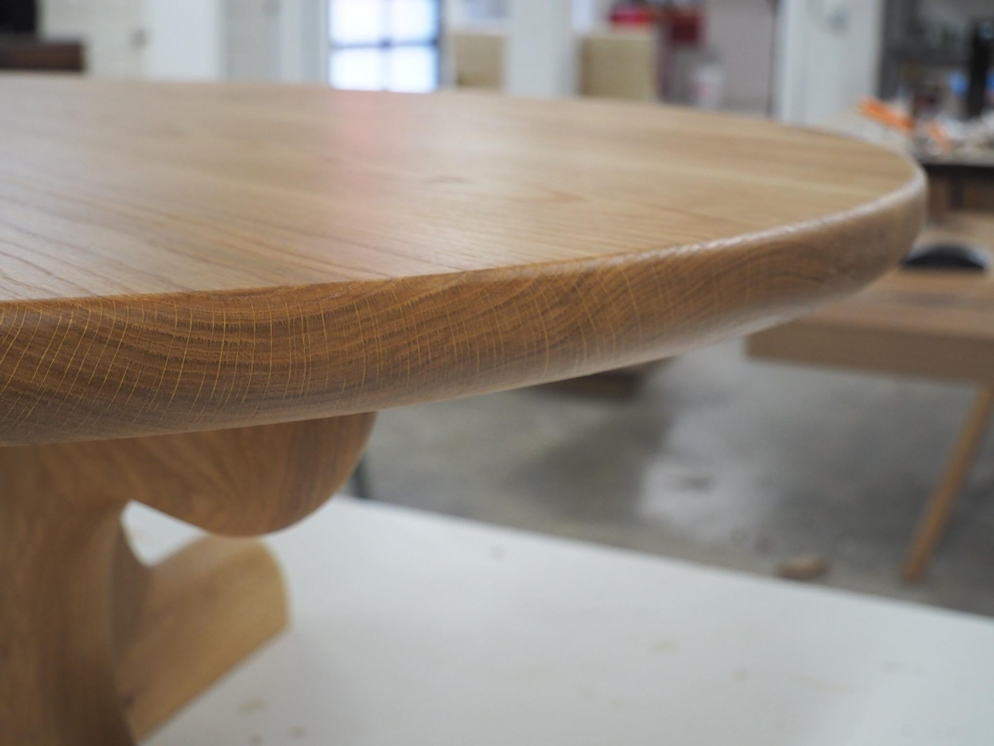 American Oak Round Coffee Table in Stock! (Lutra Design) For Sale