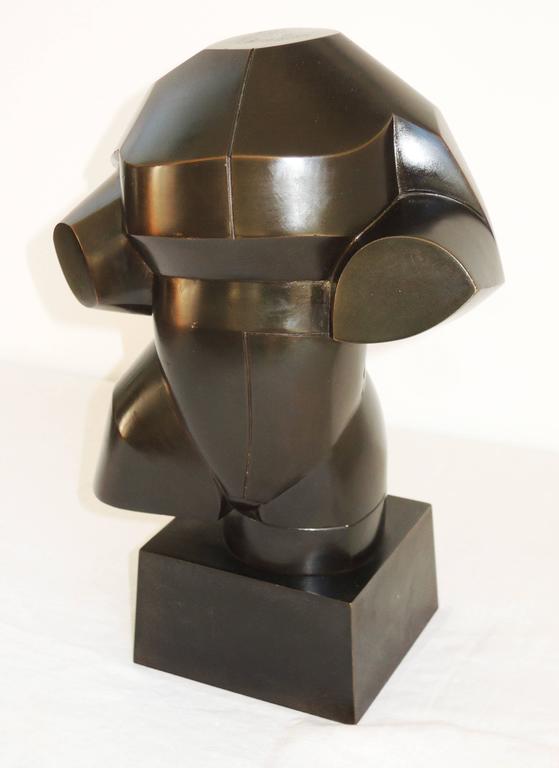 Modernist cast bronze sculpture by Howard Newman. (Am., 1943-).
Signed, numbered and dated on back of base. 
