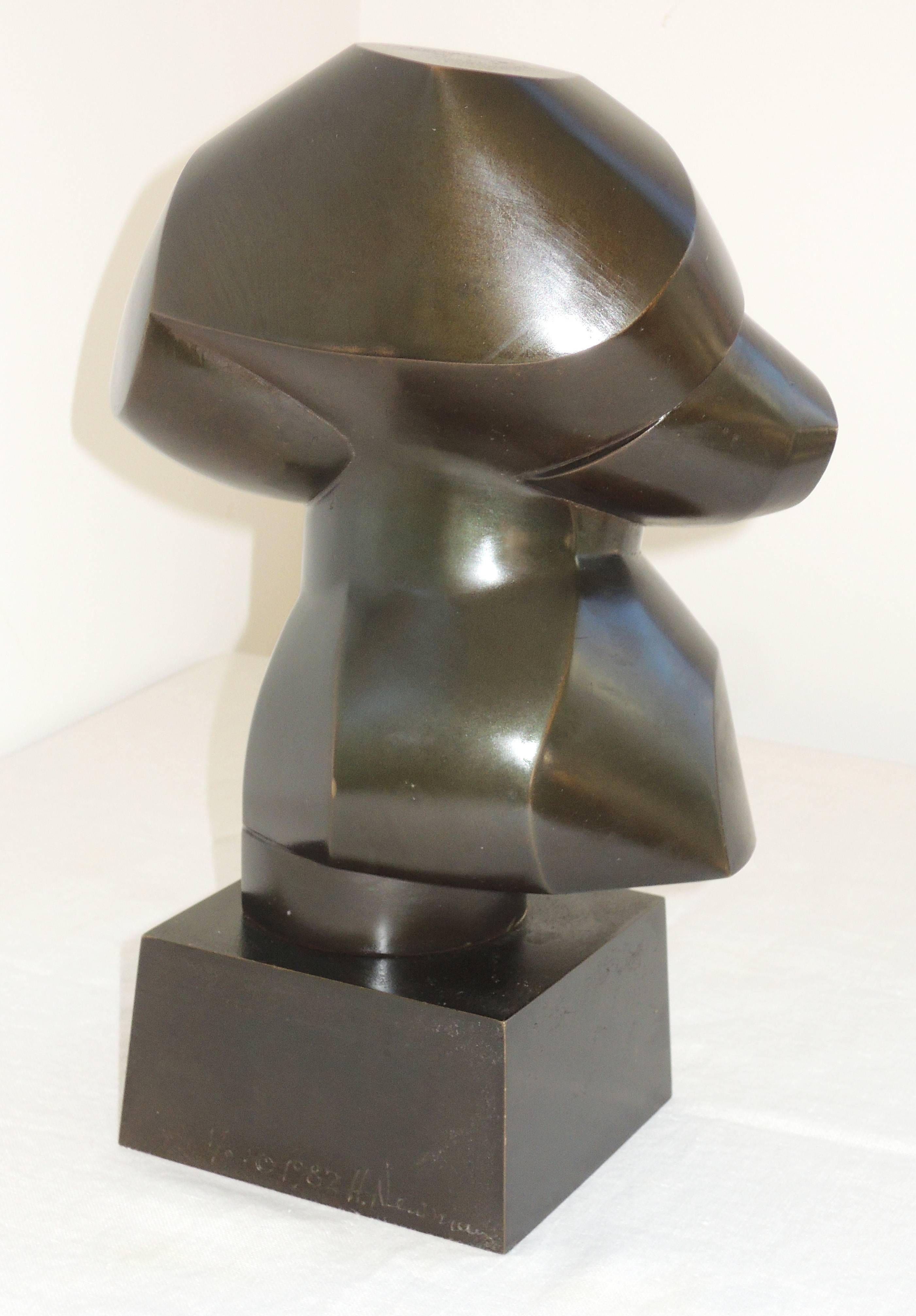 Modern Bronze Male Torso by Howard Newman Tabletop Sculpture For Sale