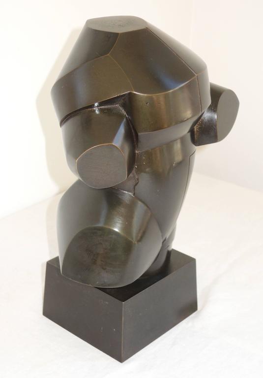 Bronze Male Torso by Howard Newman Tabletop Sculpture In Good Condition For Sale In Washington, DC