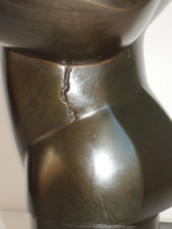 Late 20th Century Bronze Male Torso by Howard Newman Tabletop Sculpture For Sale