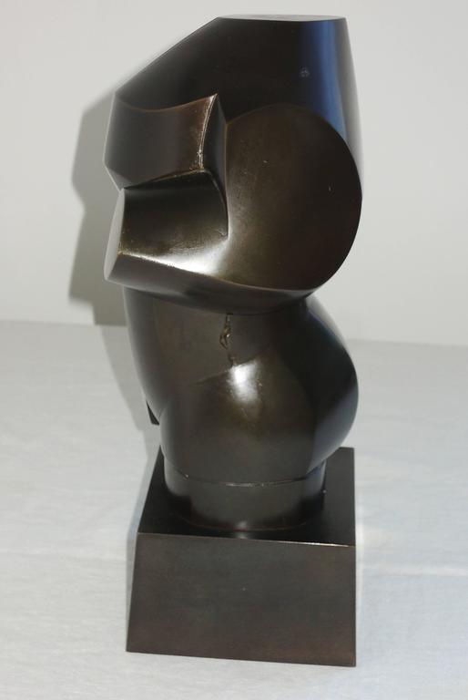 Bronze Male Torso by Howard Newman Tabletop Sculpture For Sale 1