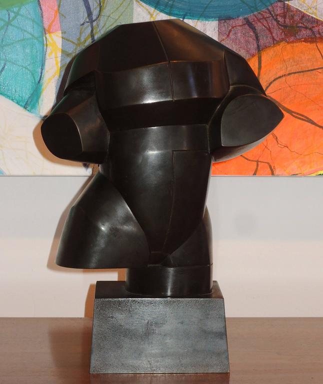Bronze Male Torso by Howard Newman Tabletop Sculpture For Sale 3