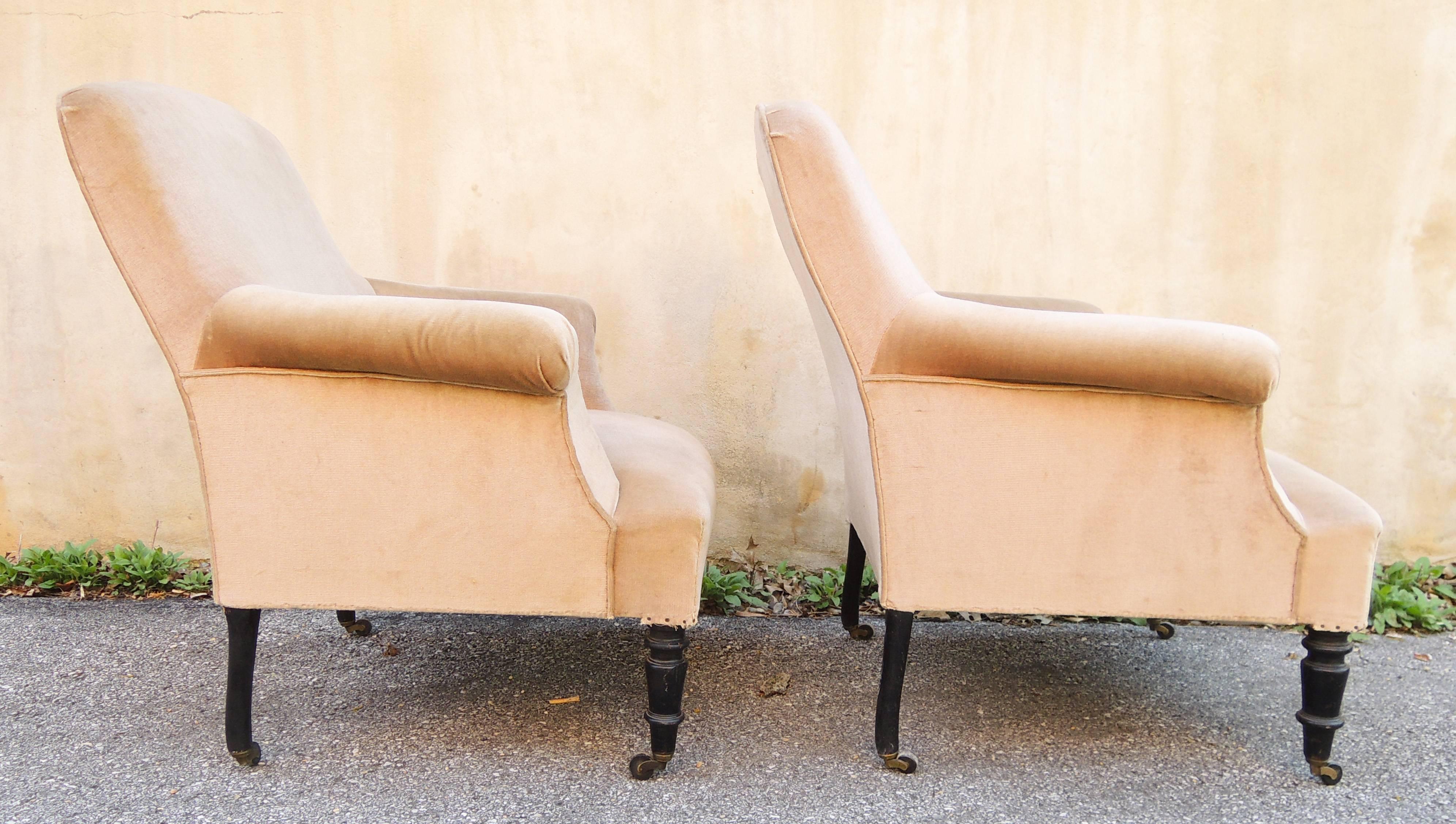 Pair of 19th Century French Napoleon III Armchairs In Good Condition In Washington, DC