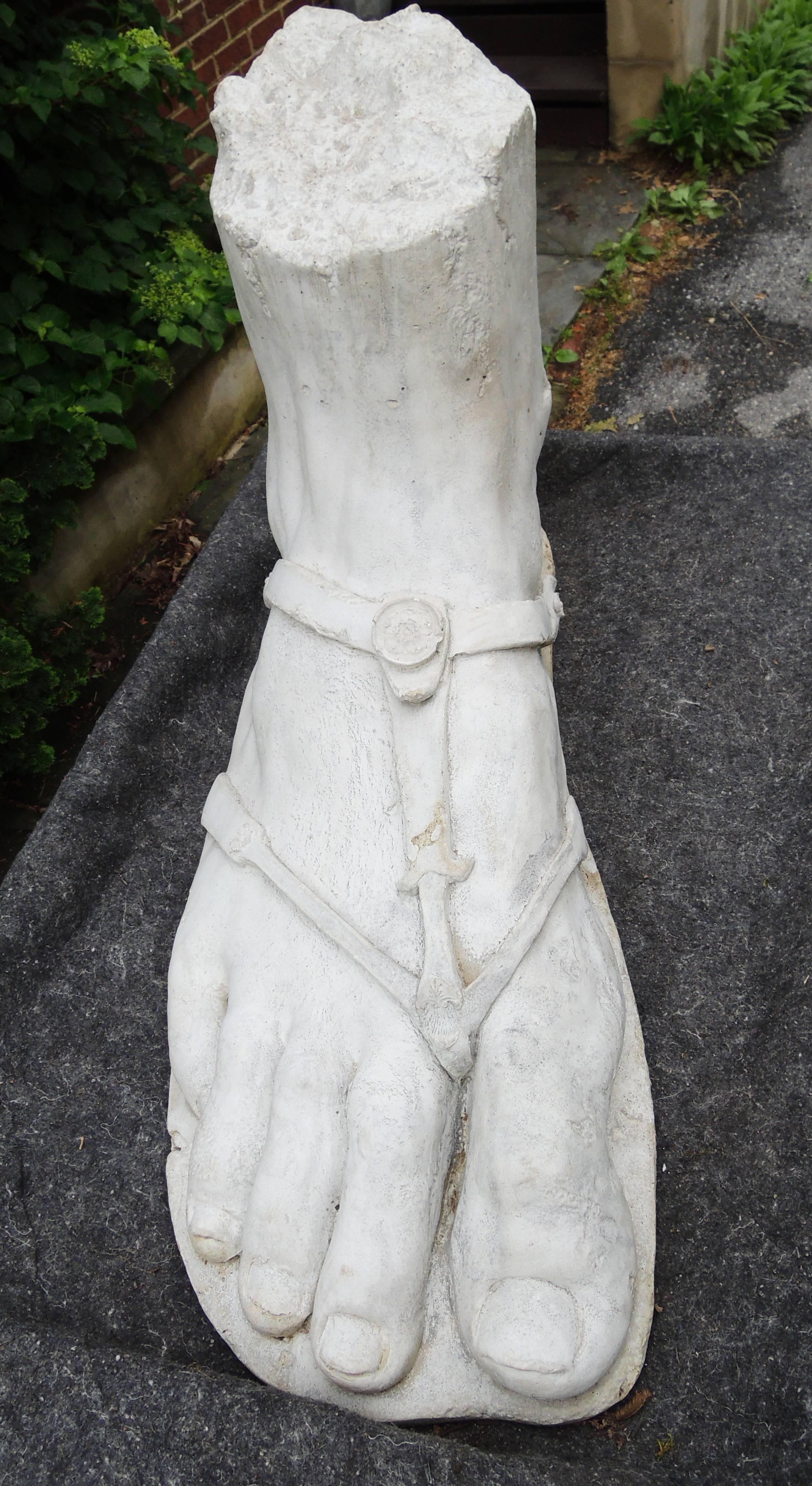 Italian Monumental Cast Stone Classical Roman Foot