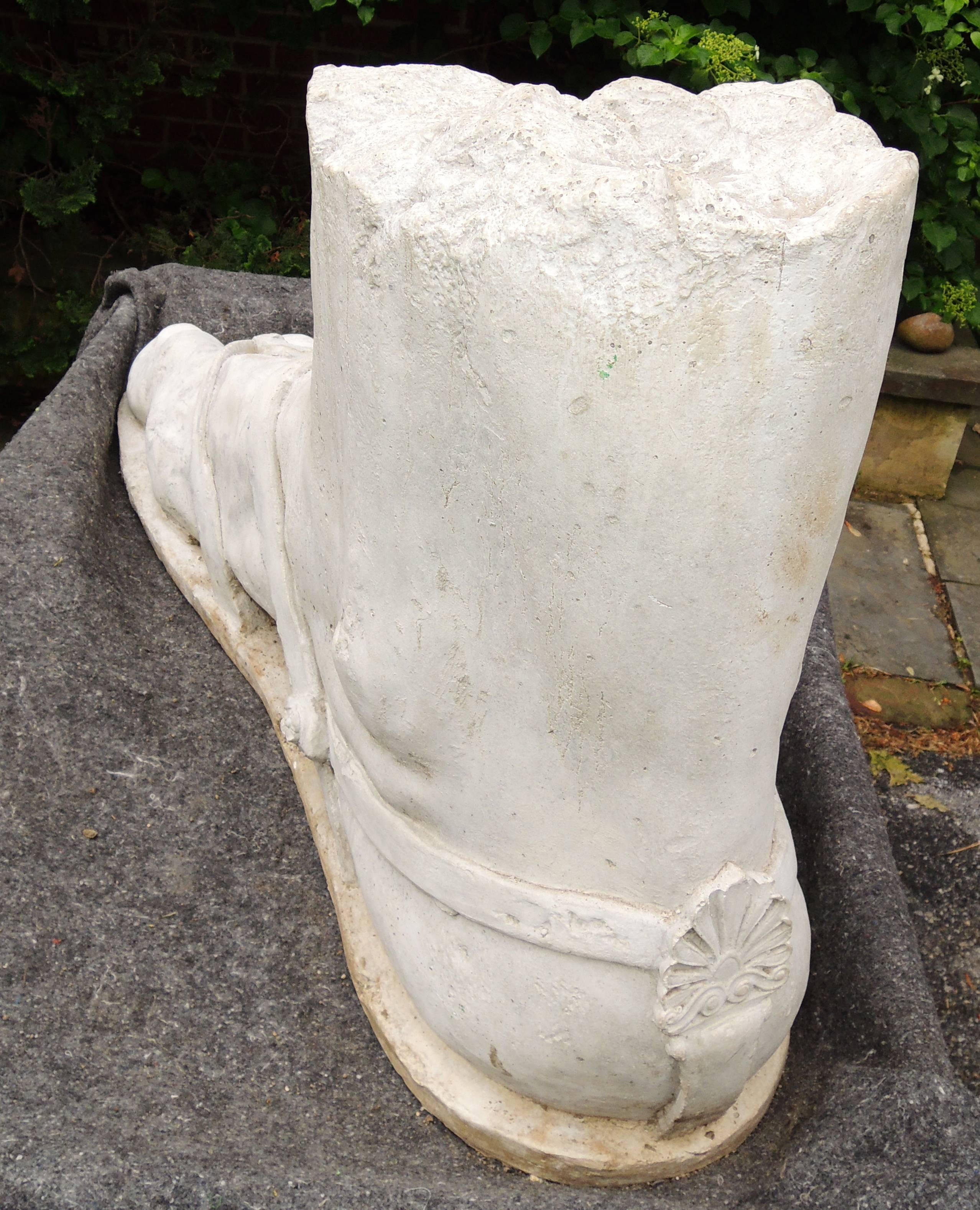 18th Century and Earlier Monumental Cast Stone Classical Roman Foot