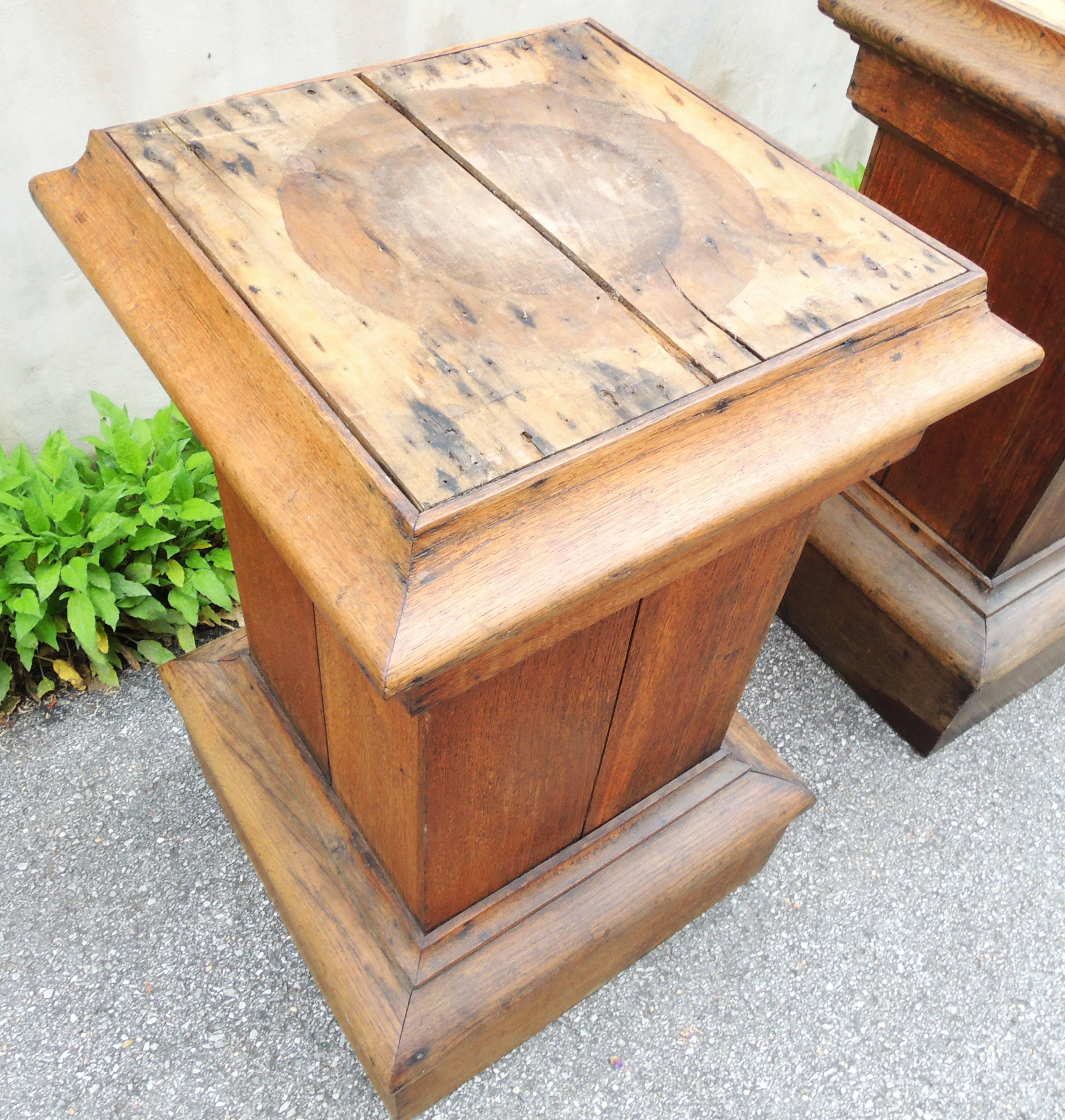 Pair of 19th Century Oak Pedestals, France In Good Condition For Sale In Washington, DC
