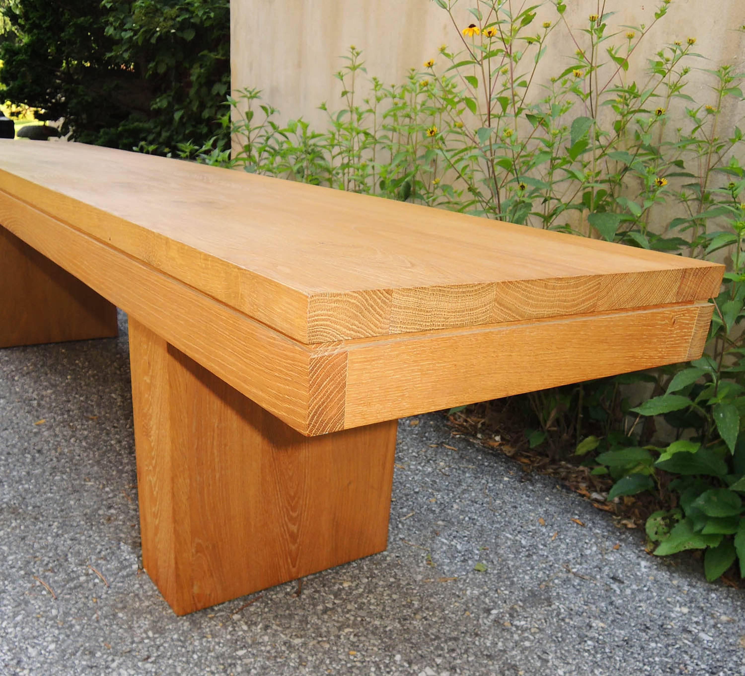 American Large Modern Oak Bench