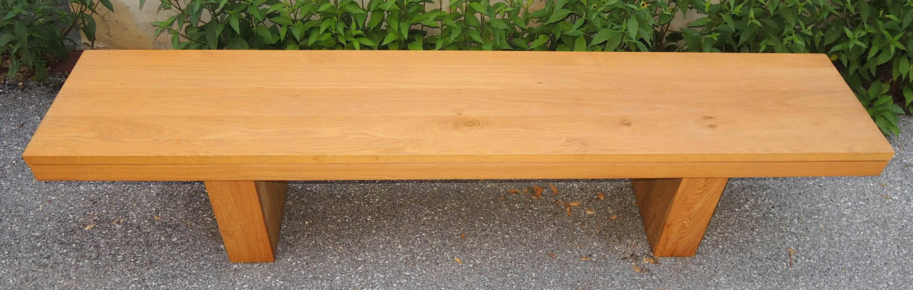 Large Modern Oak Bench In Excellent Condition In Washington, DC