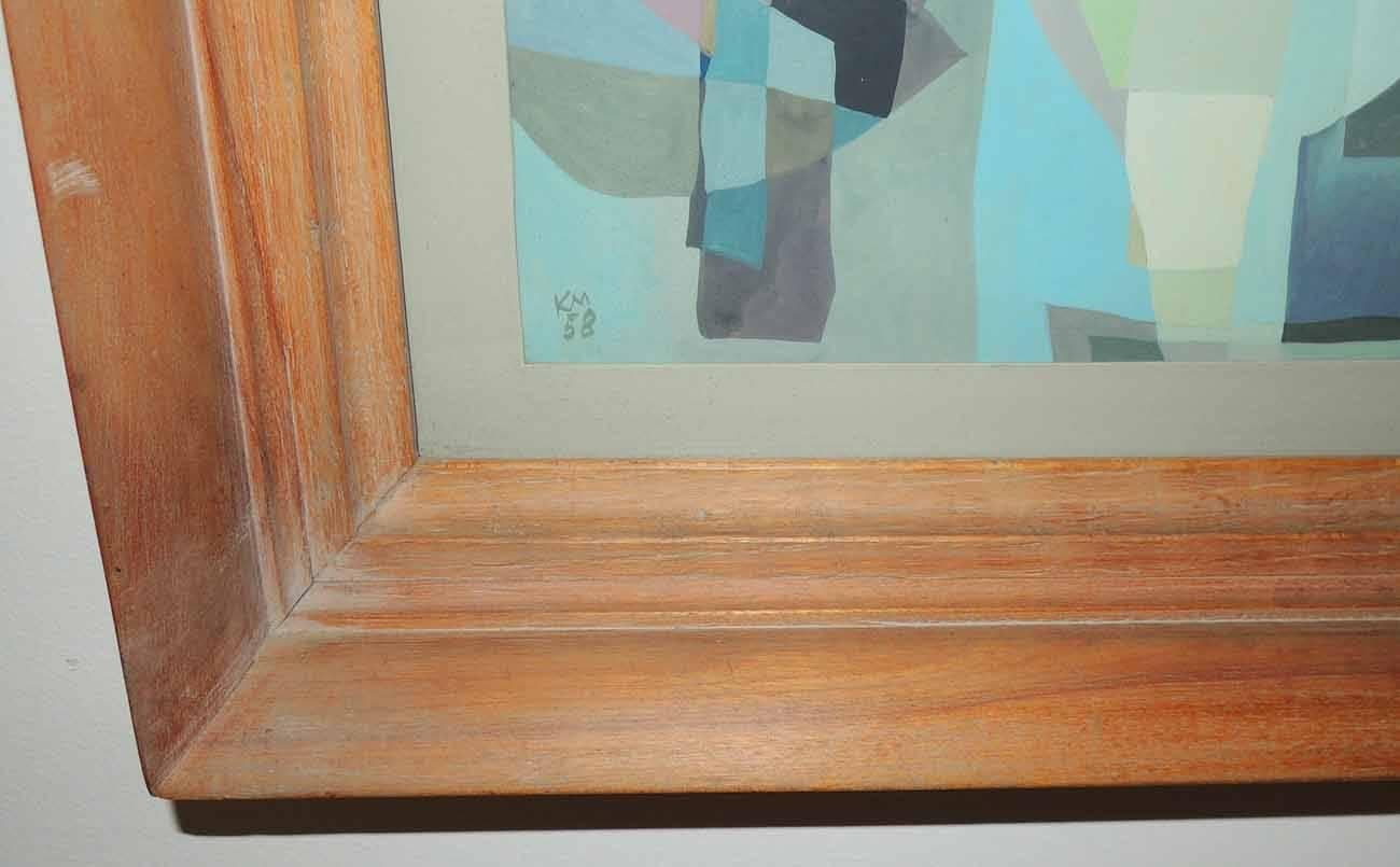 Abstract painting of an interior by Keith Martin, (Am. 1911-1983).
Signed and dated 1958.
Titled 