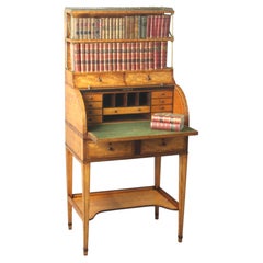Antique Sheraton Satinwood Cylinder Bookcase