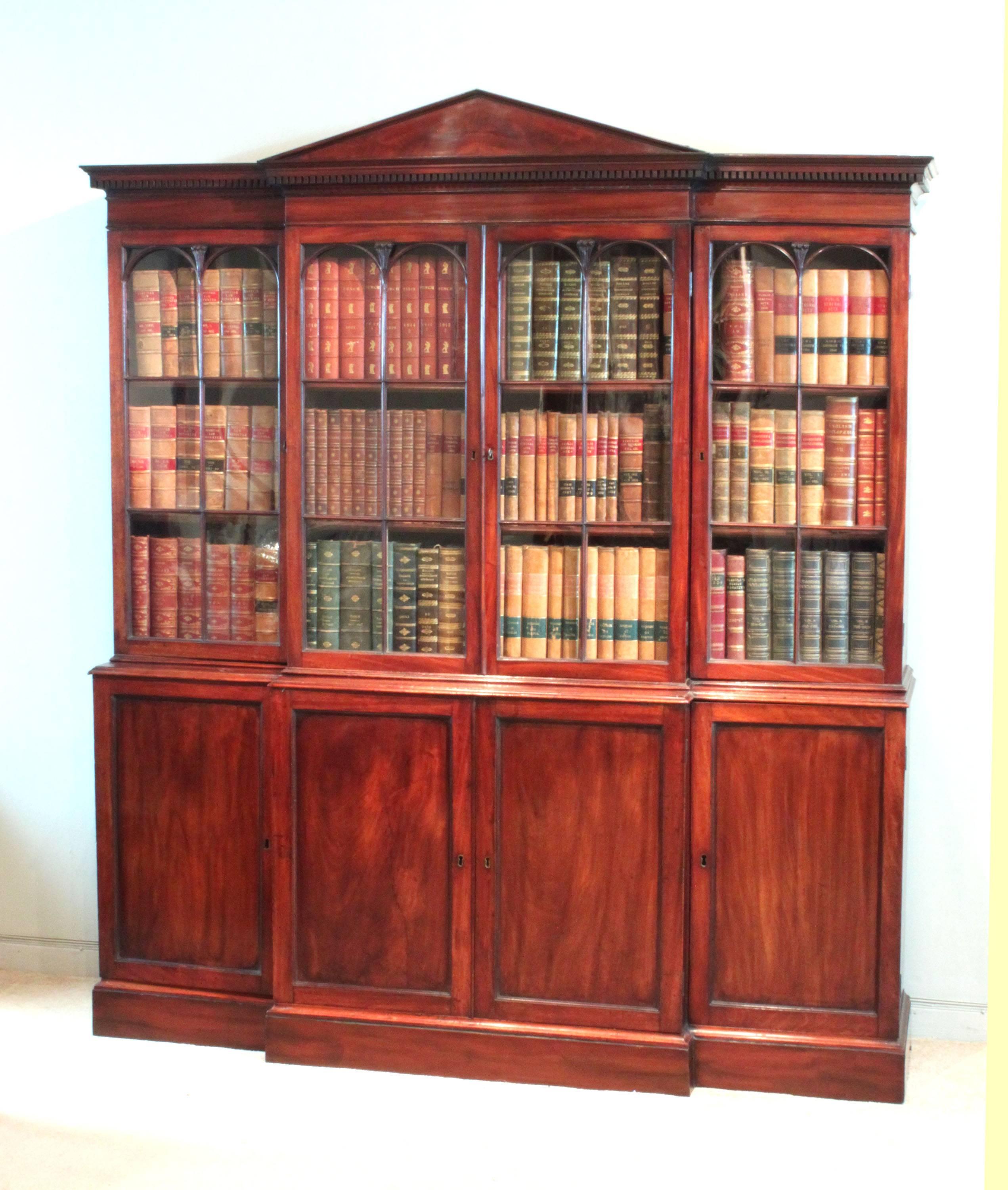 English Georgian Breakfront Bookcase