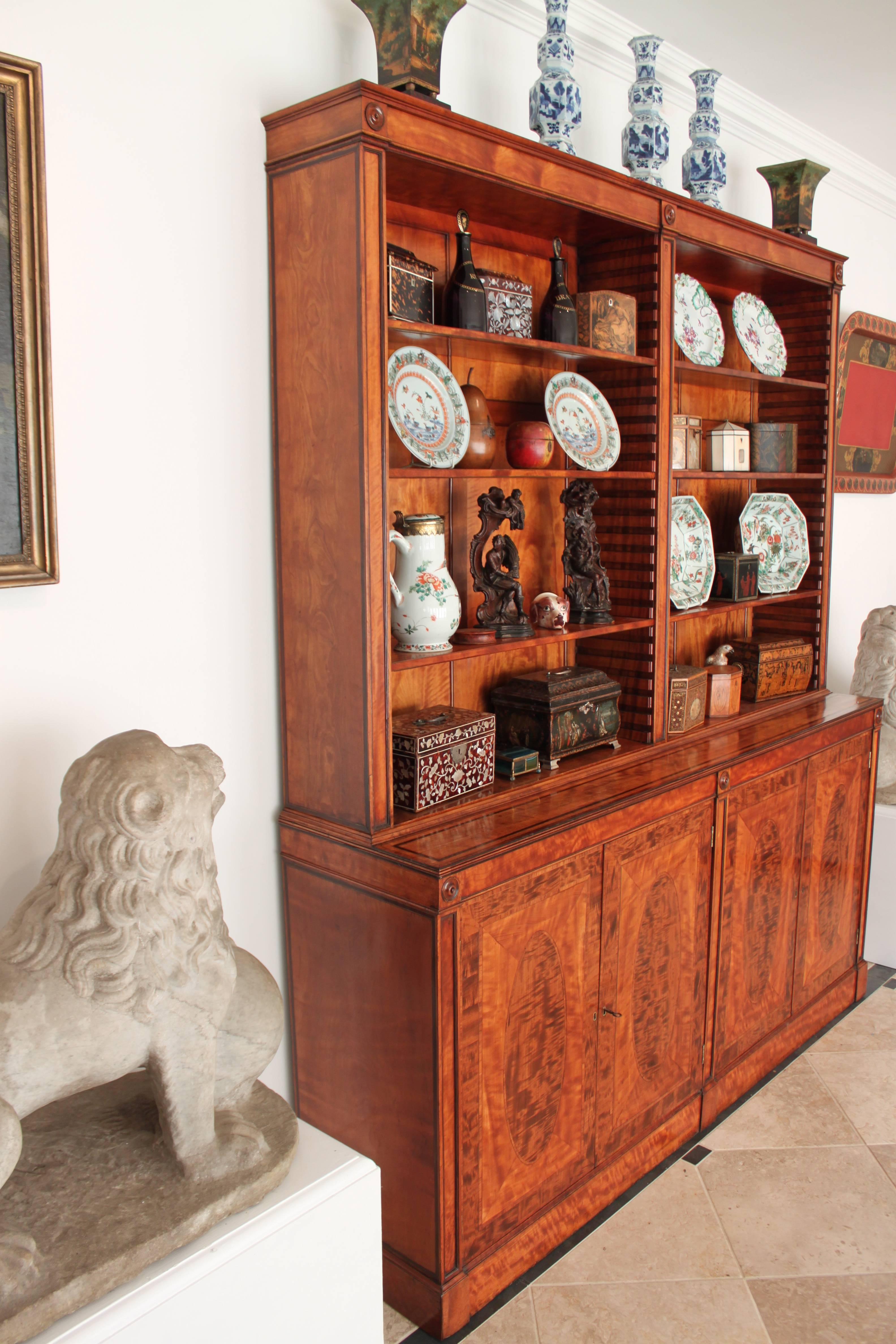 George III Satinwood Bookcase For Sale 2