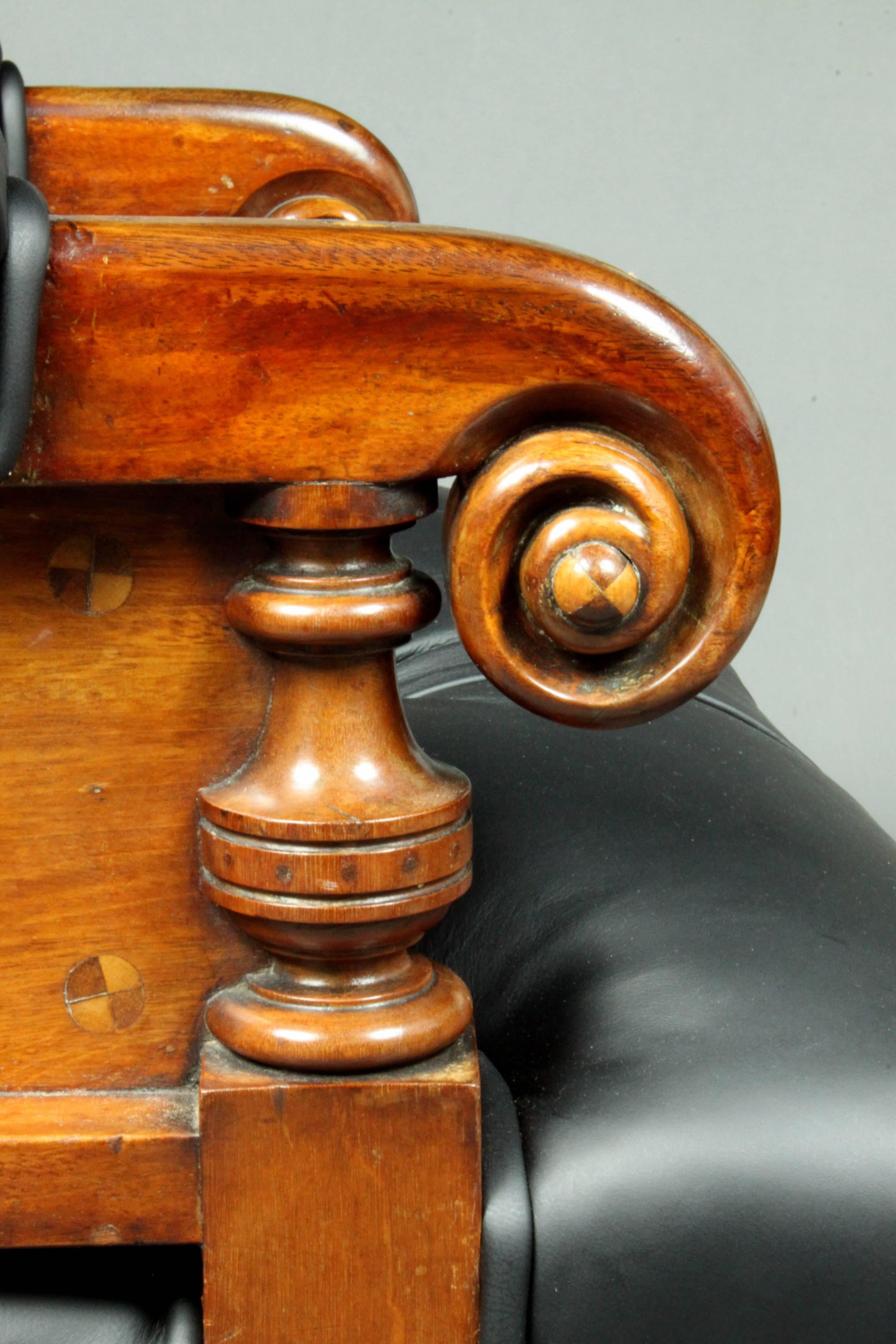 Mid-19th Century Victorian Leather Armchair